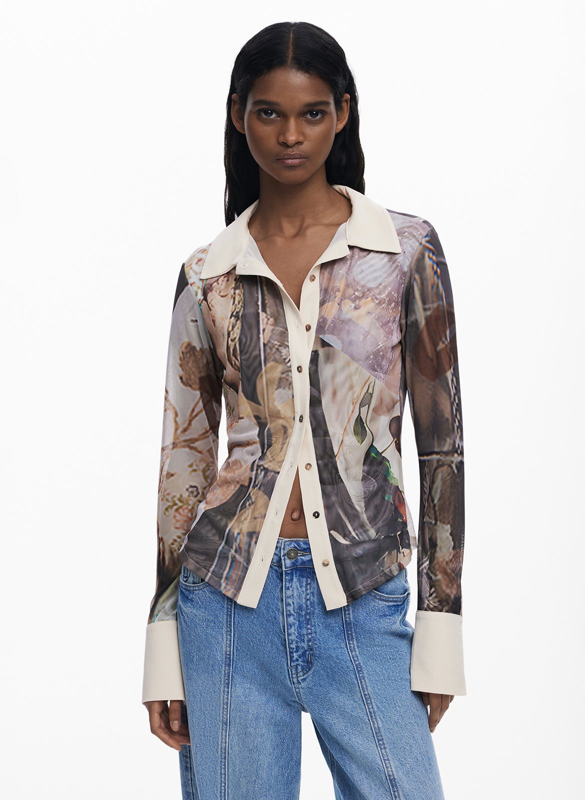 Camicia colletto classico DESIGUAL Marrone