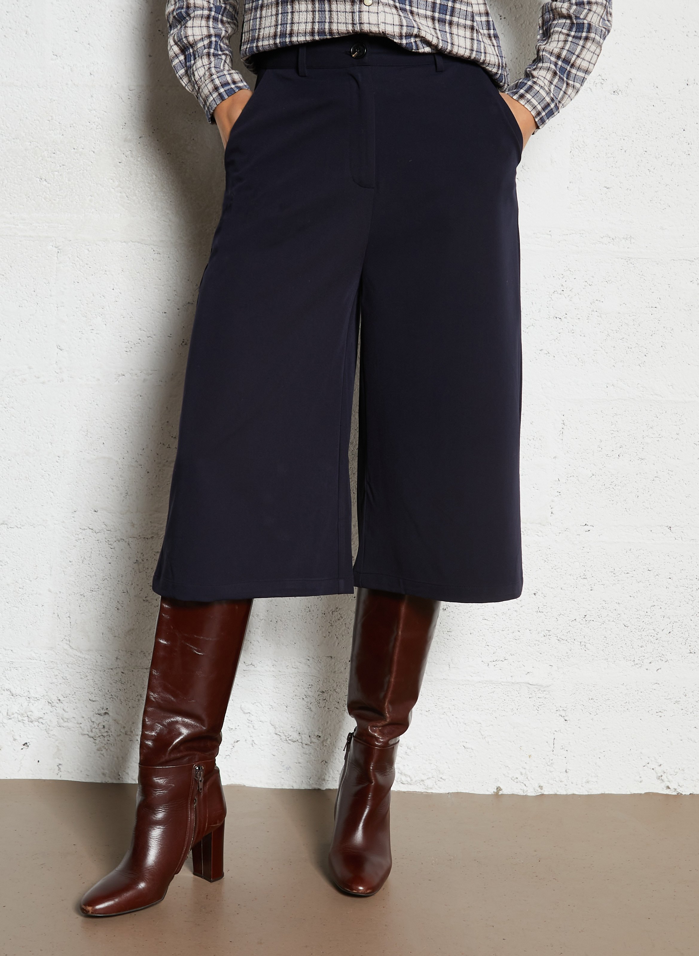 Bermuda large taille mi-haute uni LA PETITE ETOILE Bleu