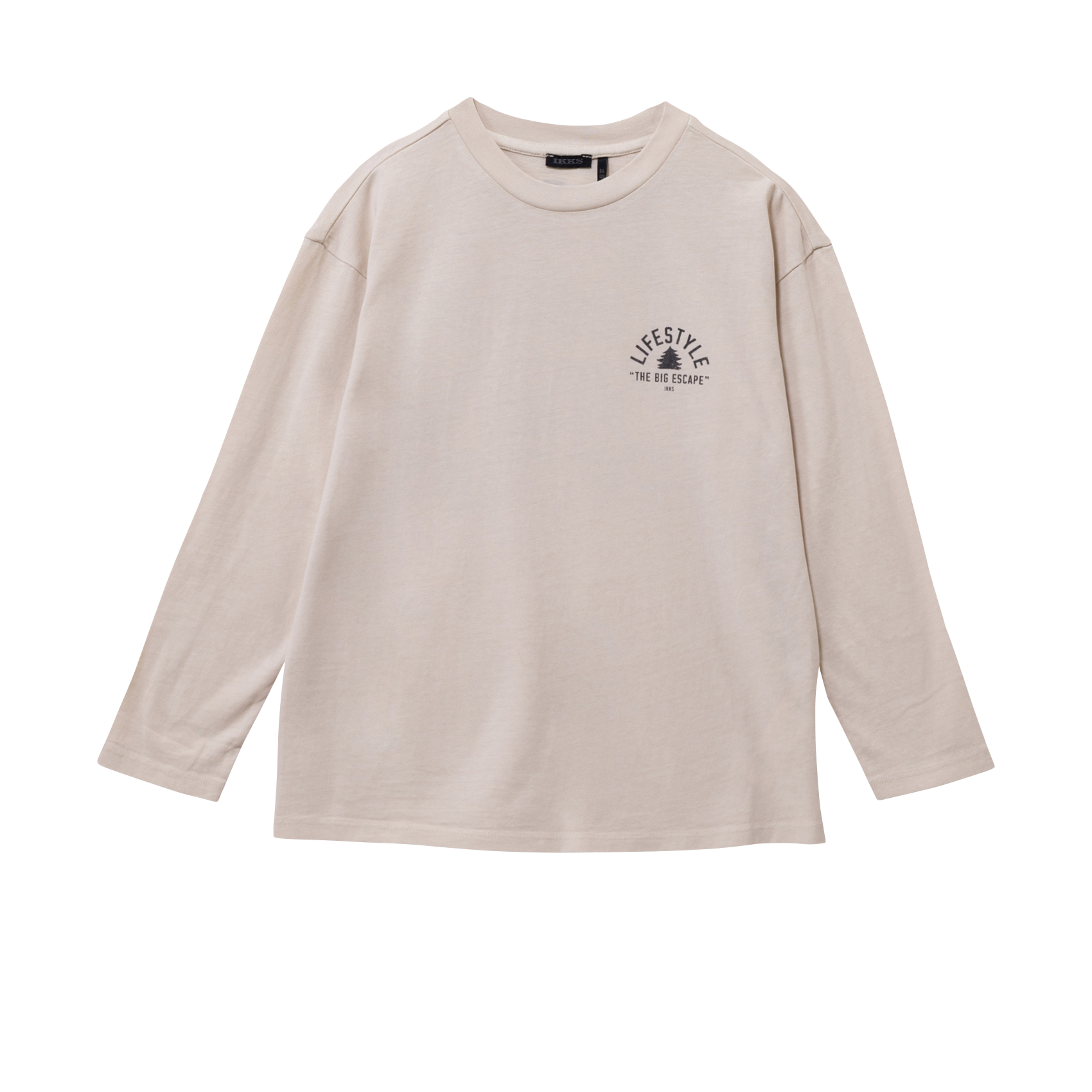 T-Shirt mit langen Ärmeln - Siebdruck IKKS JUNIOR Beige