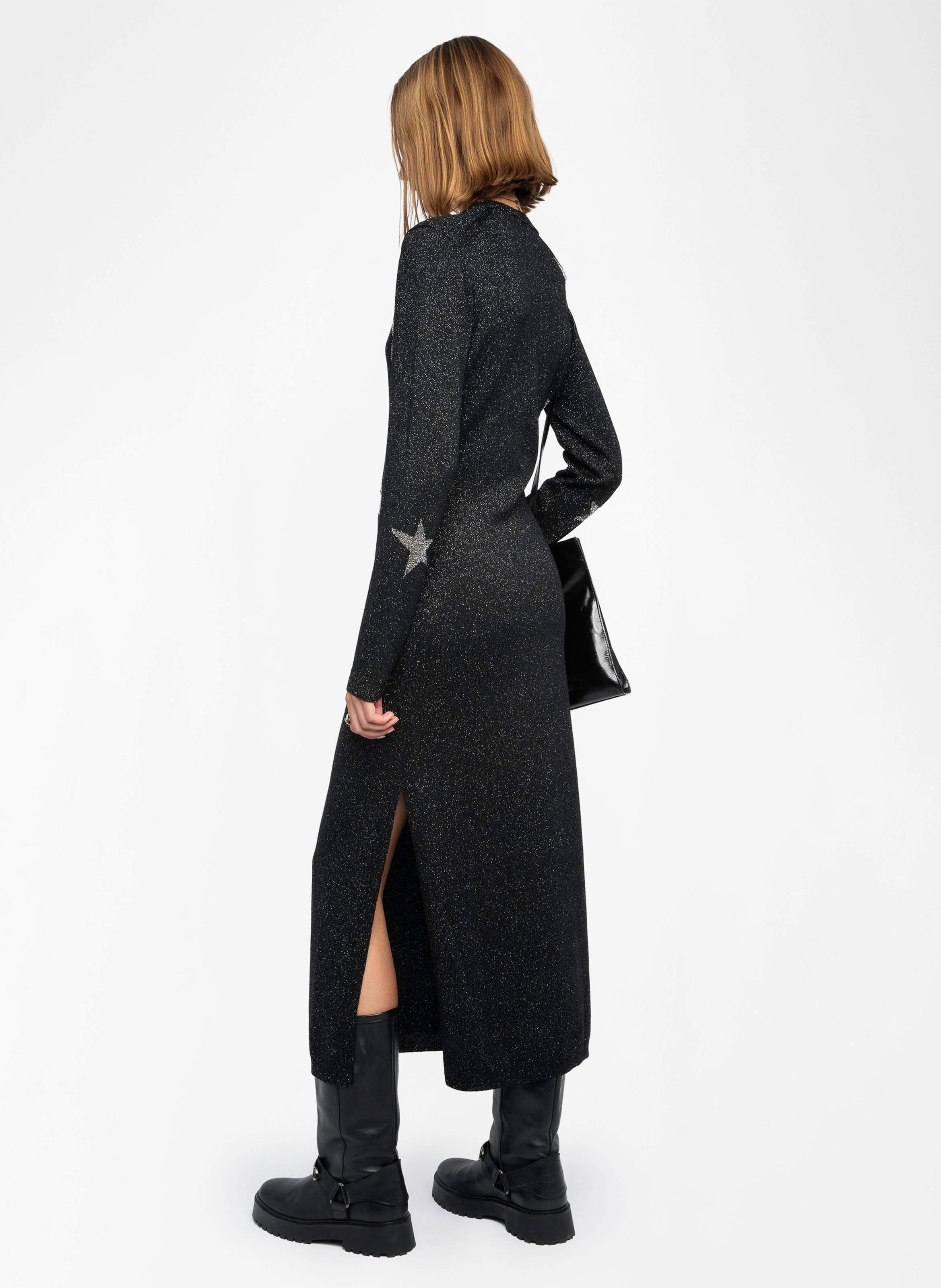 Robe longue col V en laine mélangée ZADIG&VOLTAIRE Noir