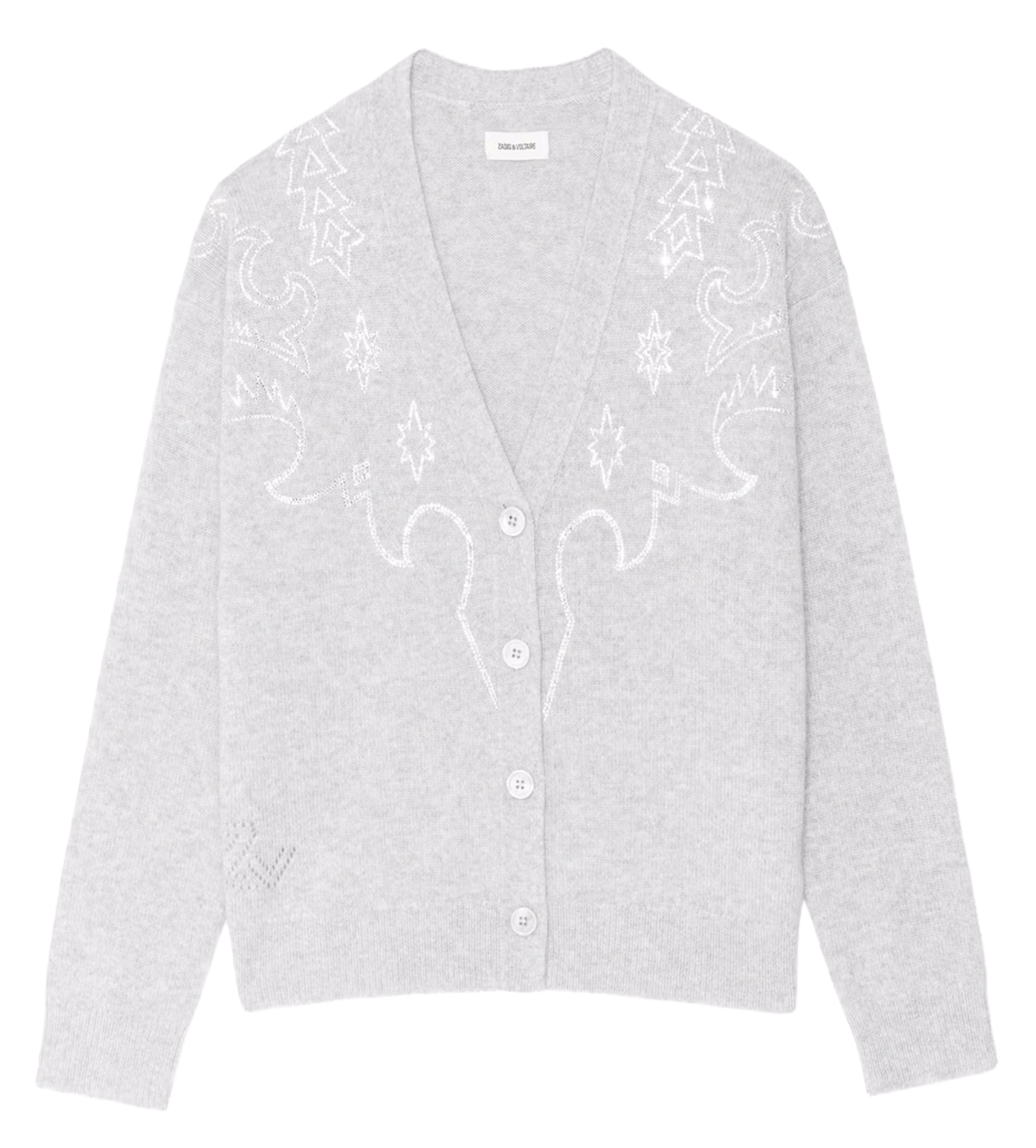 Kaschmir-Strickjacke mit V-Ausschnitt ZADIG&VOLTAIRE Grau