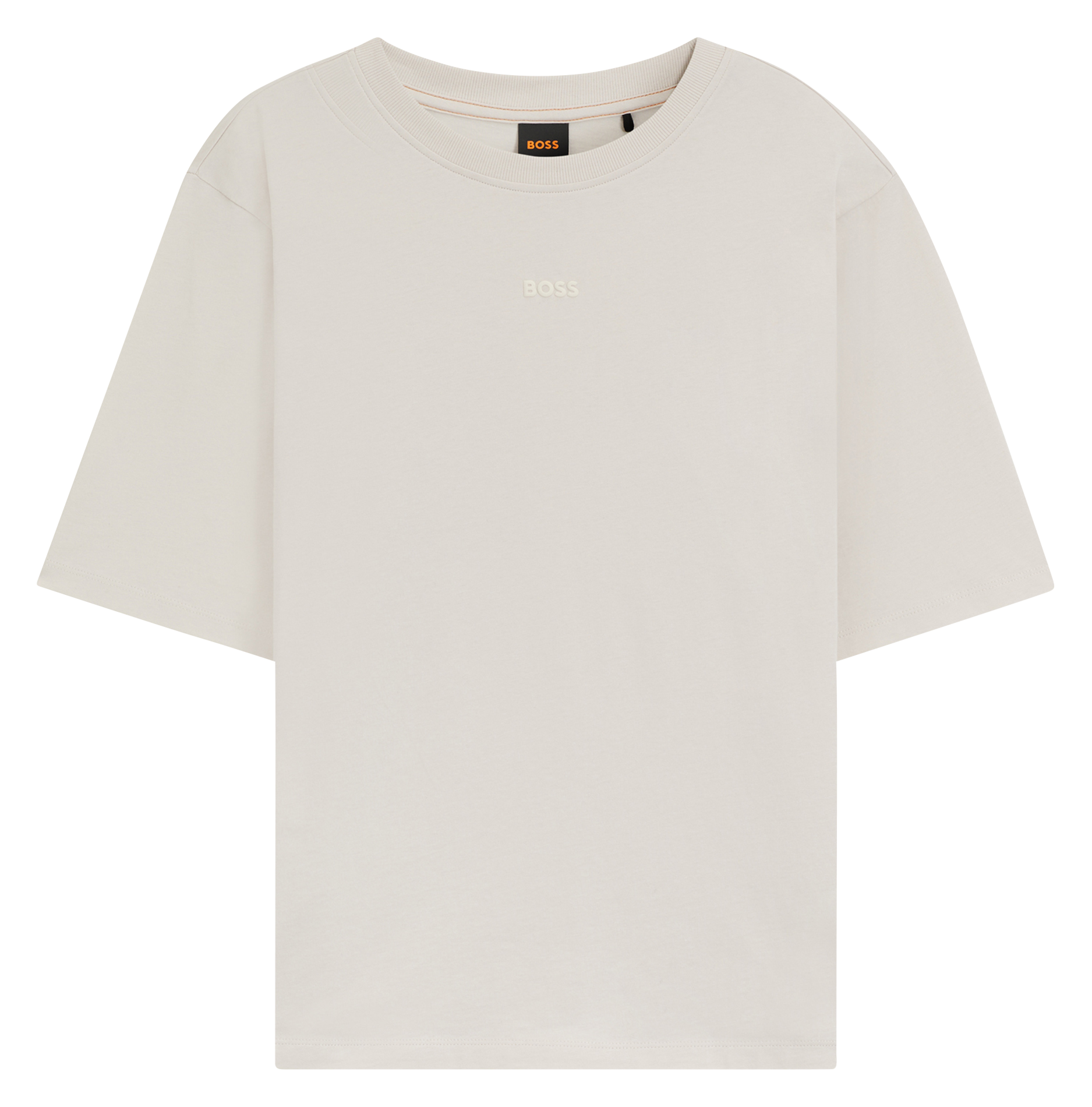 Tee-shirt ample col rond en coton BOSS Beige