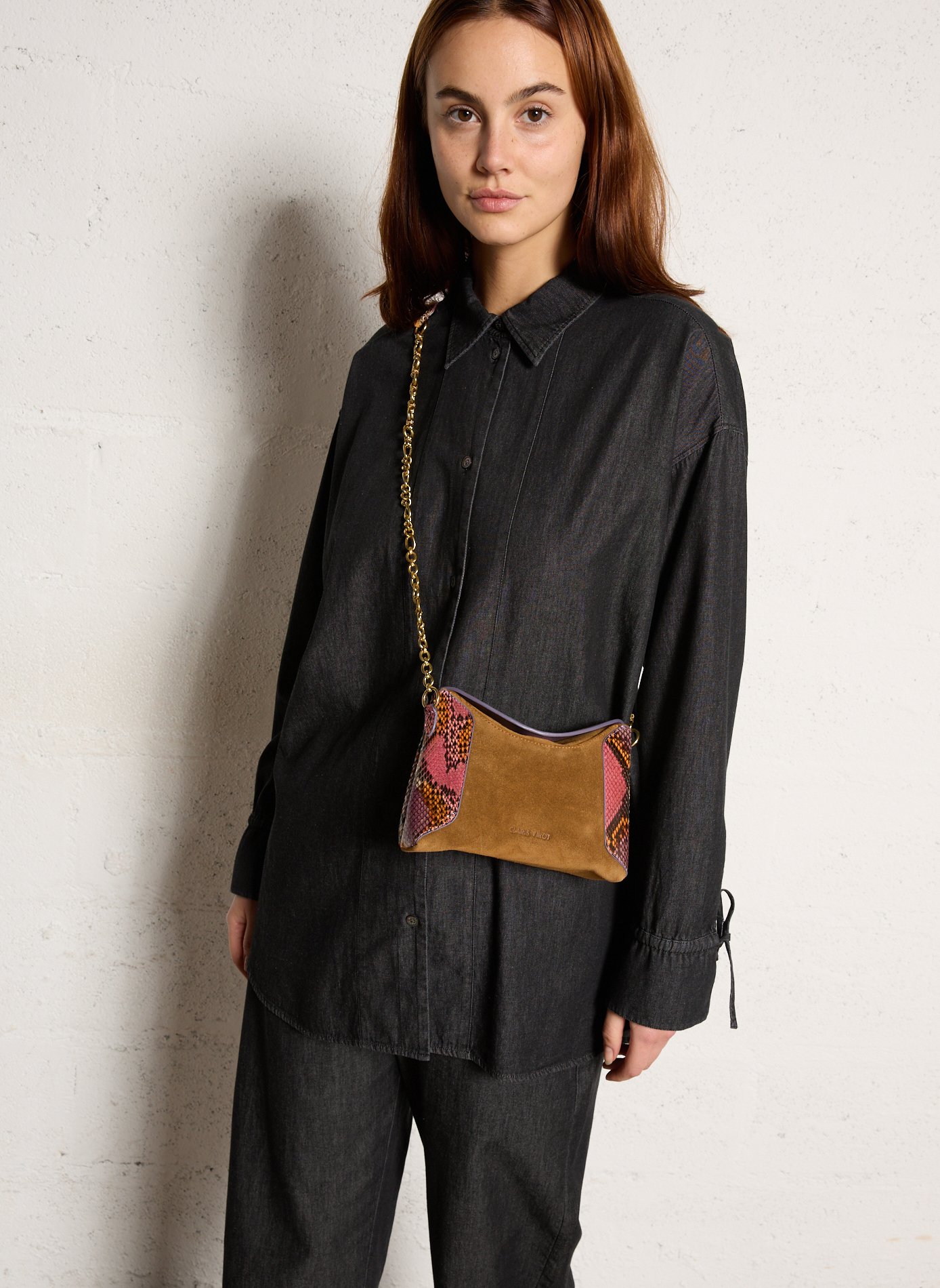 Dori leather shoulder bag CLARIS VIROT Brown