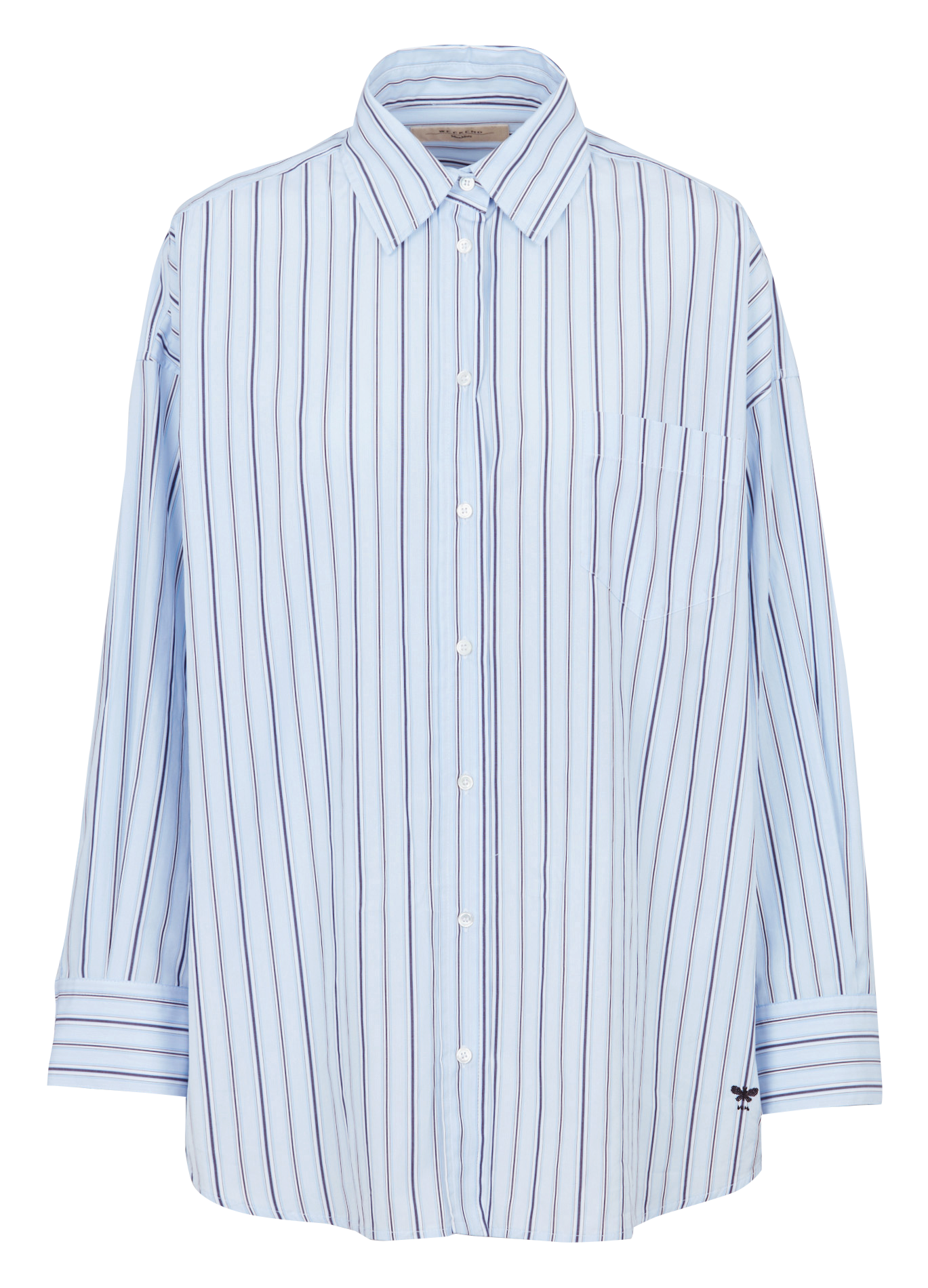 Oversized button-up shirt with stripes MAX MARA WEEK END Blue