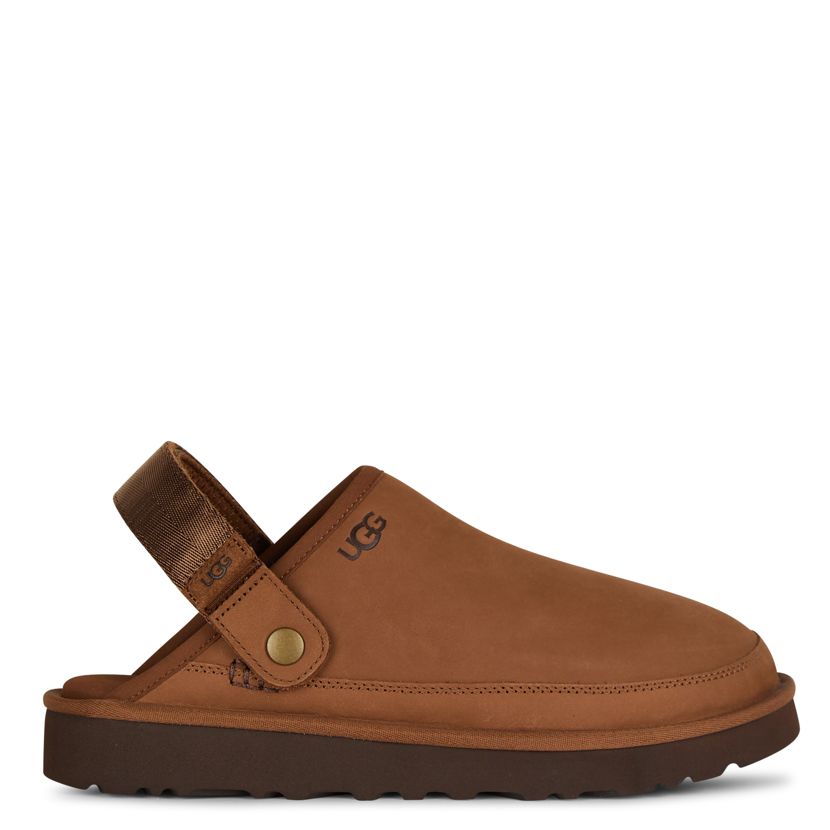 Sabots plats en cuir mélangé UGG Marron