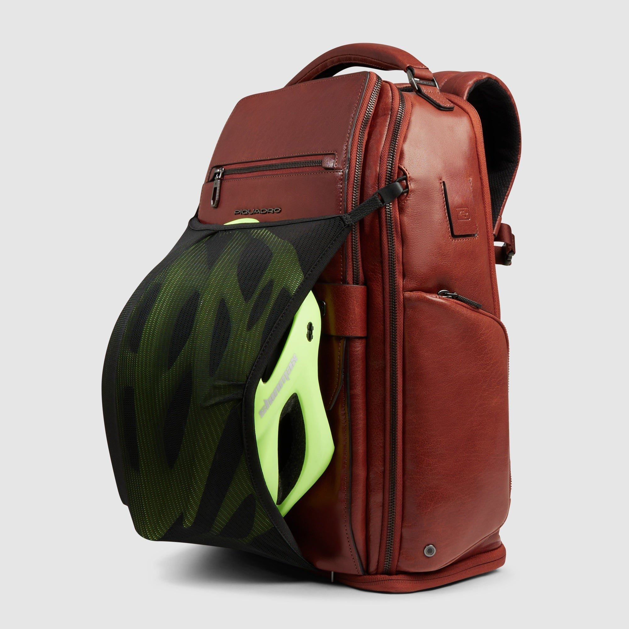 Travel backpack with USB and USB Type-C ports PIQUADRO Orange