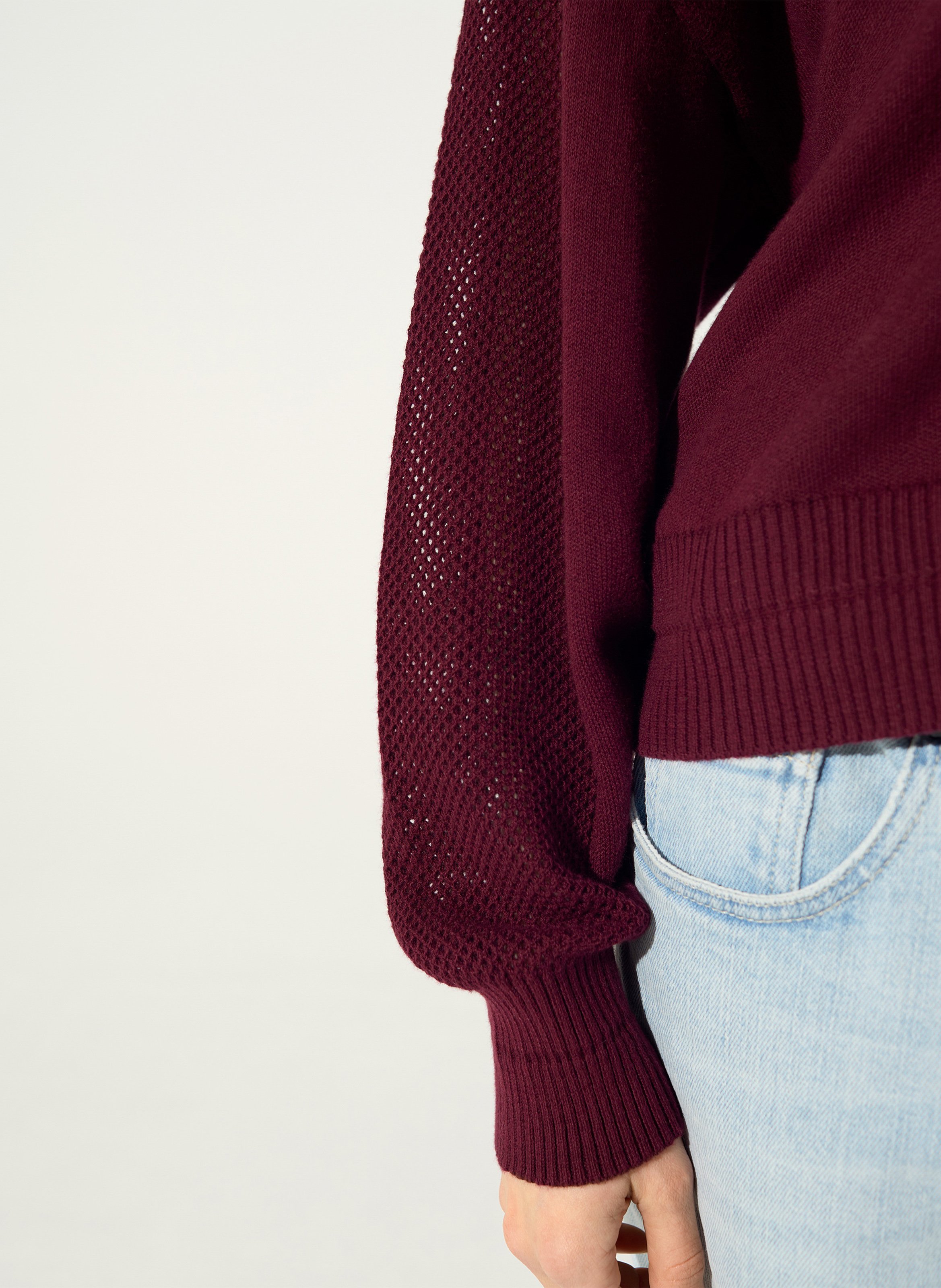 Loose V-neck sleeveless cardigan in cotton and cashmere COTELAC Red