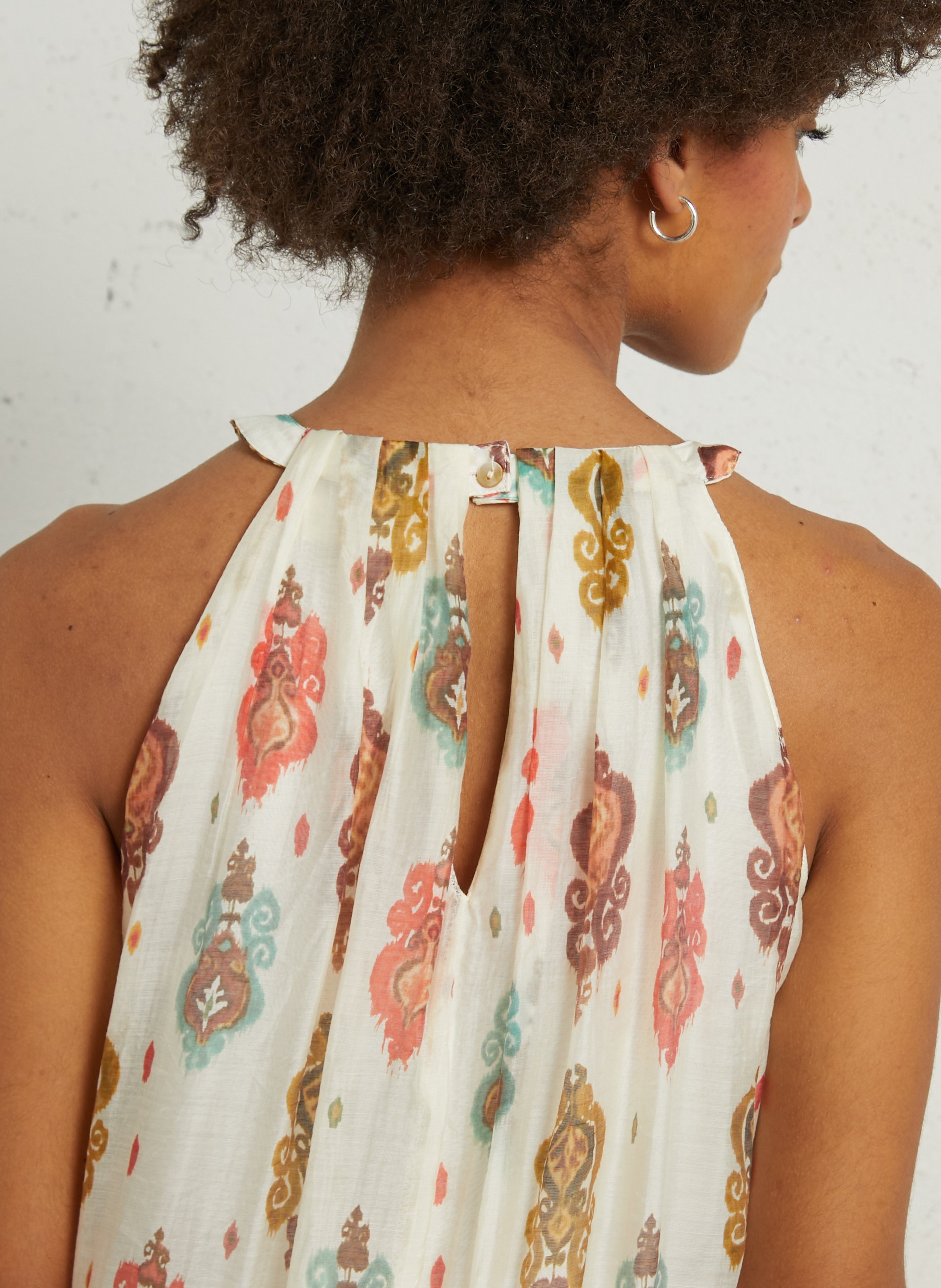 Long printed round-neck dress THE KORNER Multicolored