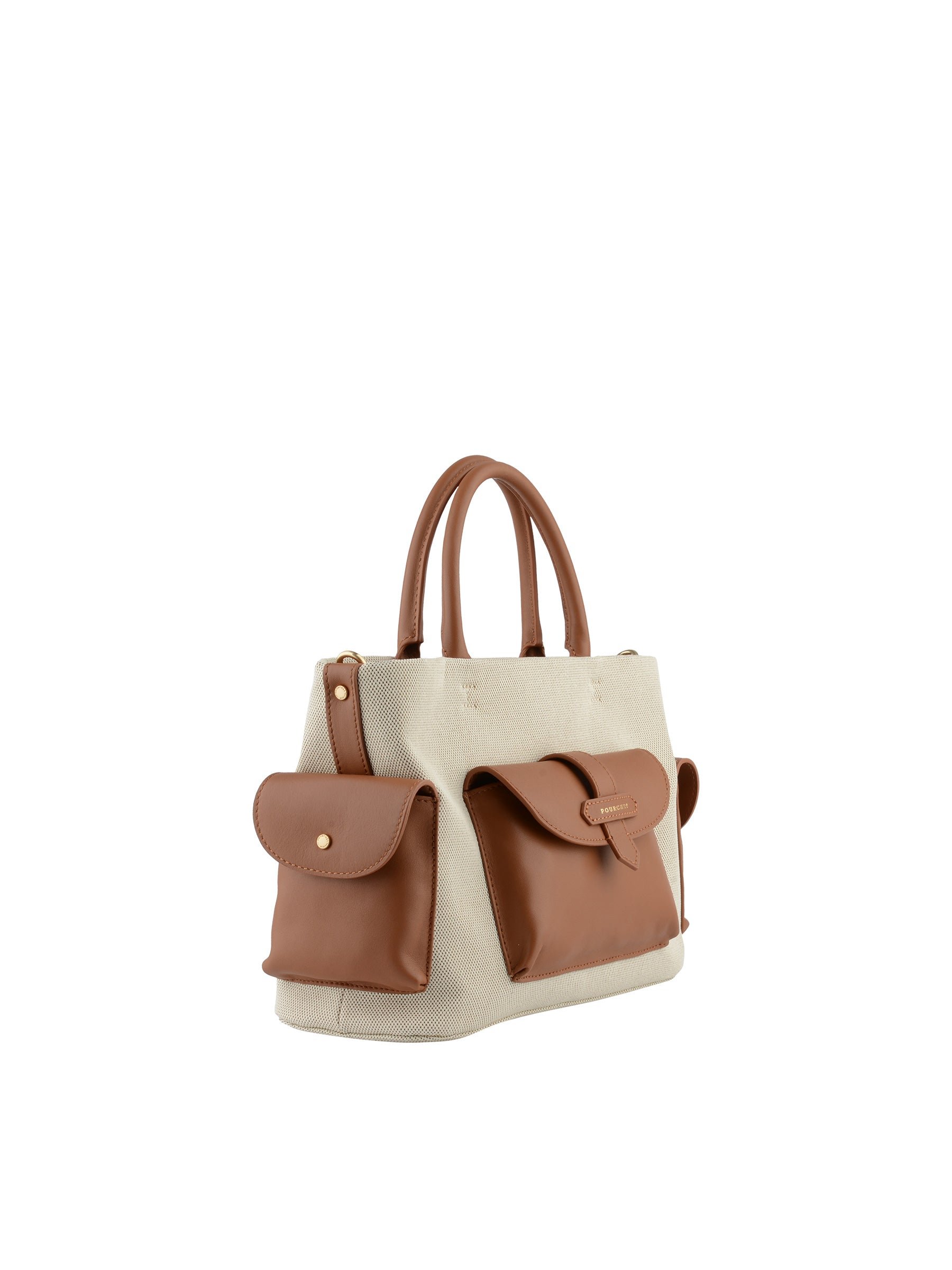 Calfskin leather handbag POURCHET Golden