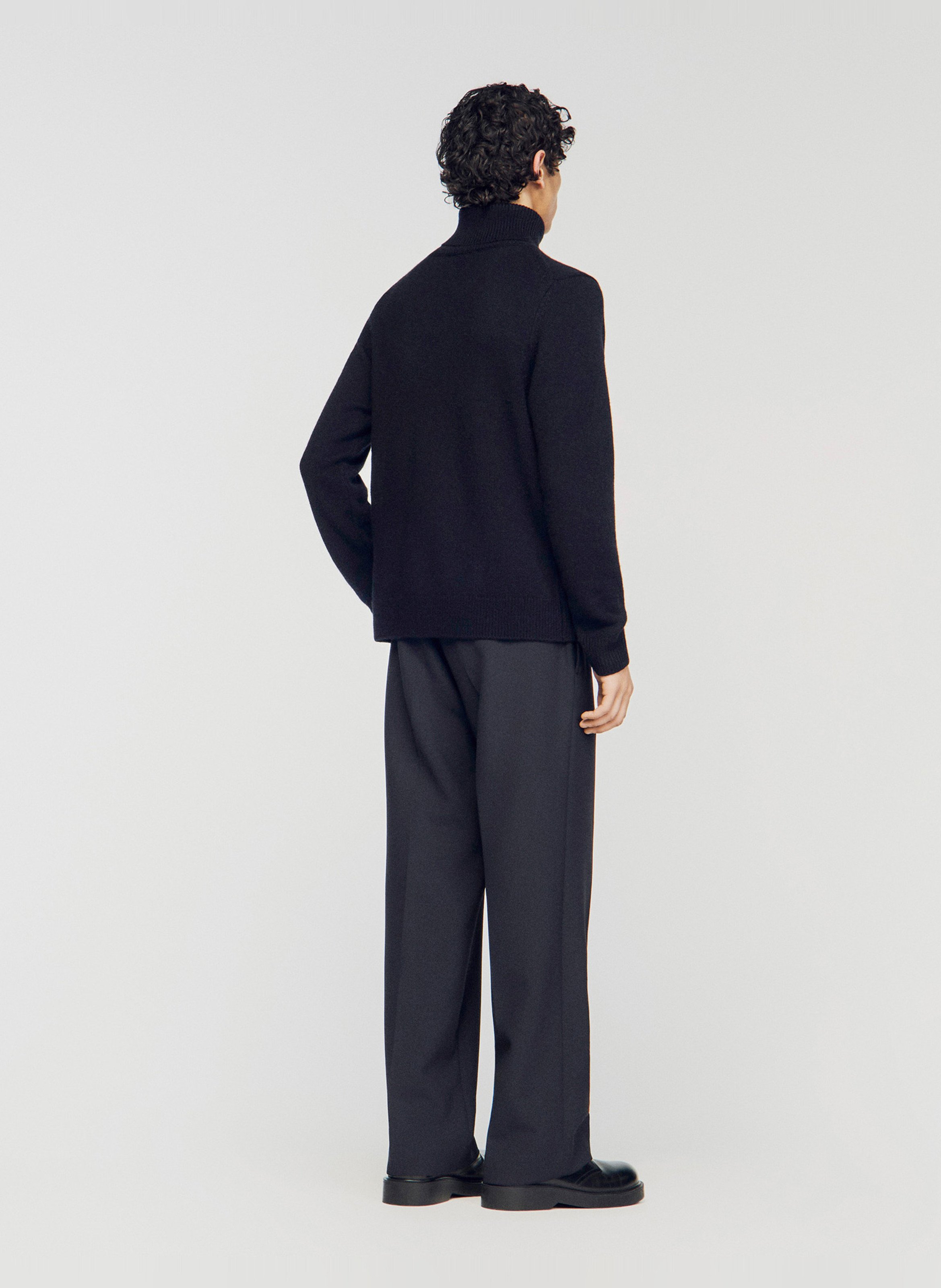 Rechte coltrui | wolblend SANDRO Zwart