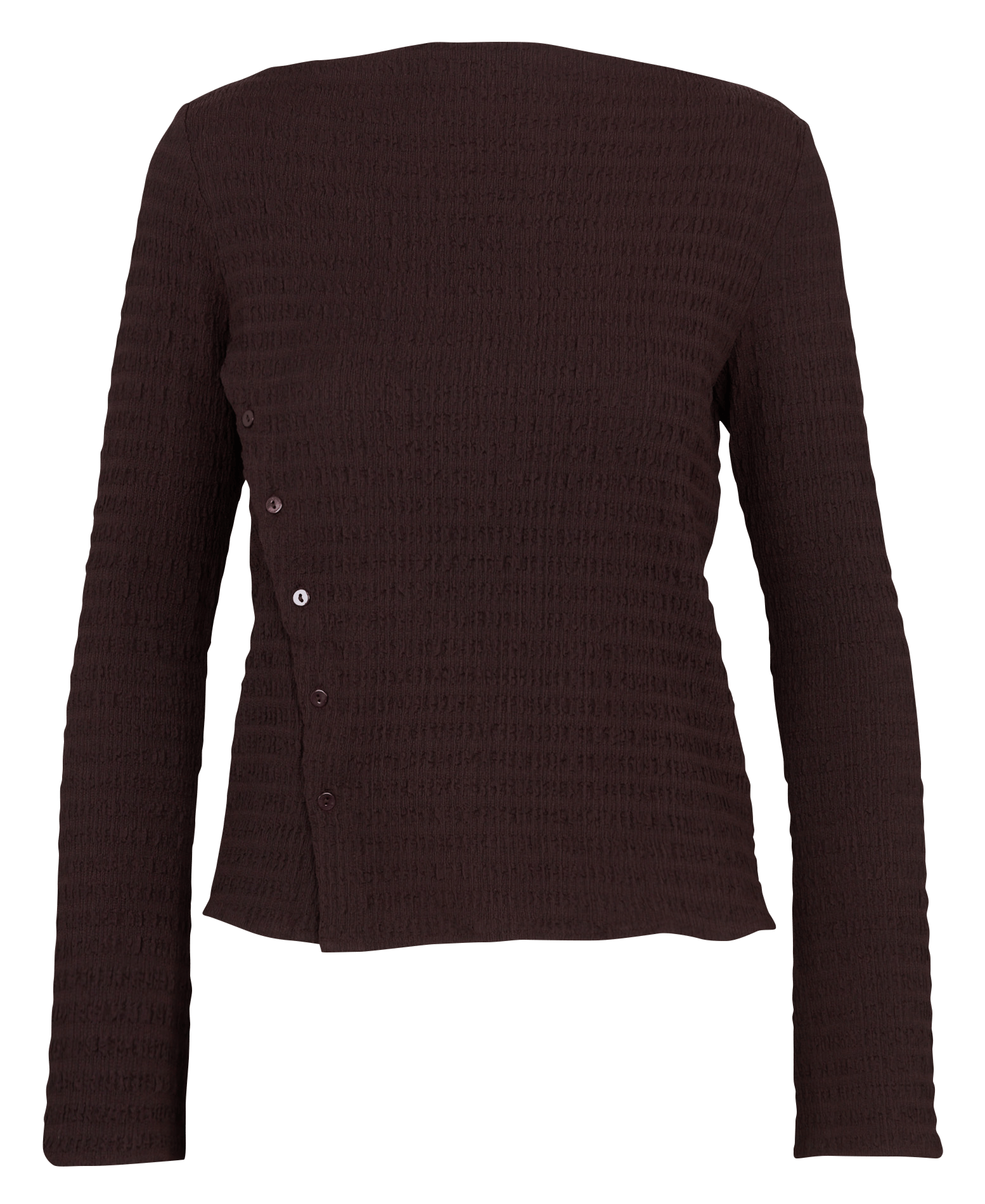 Rechte top met boothals en textuur KOOKAI Bruin