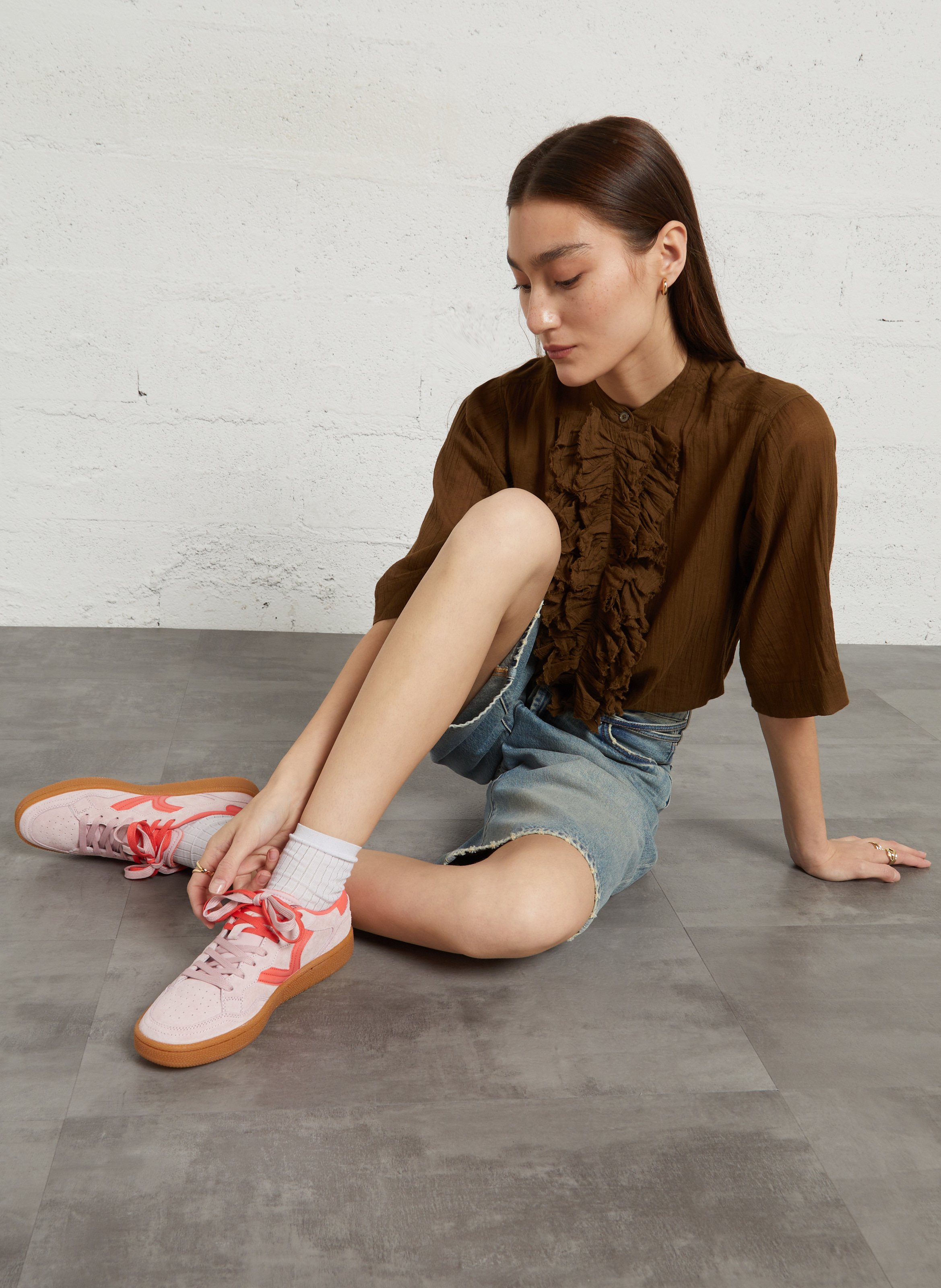 Lage leren sneakers VICTORIA Roze