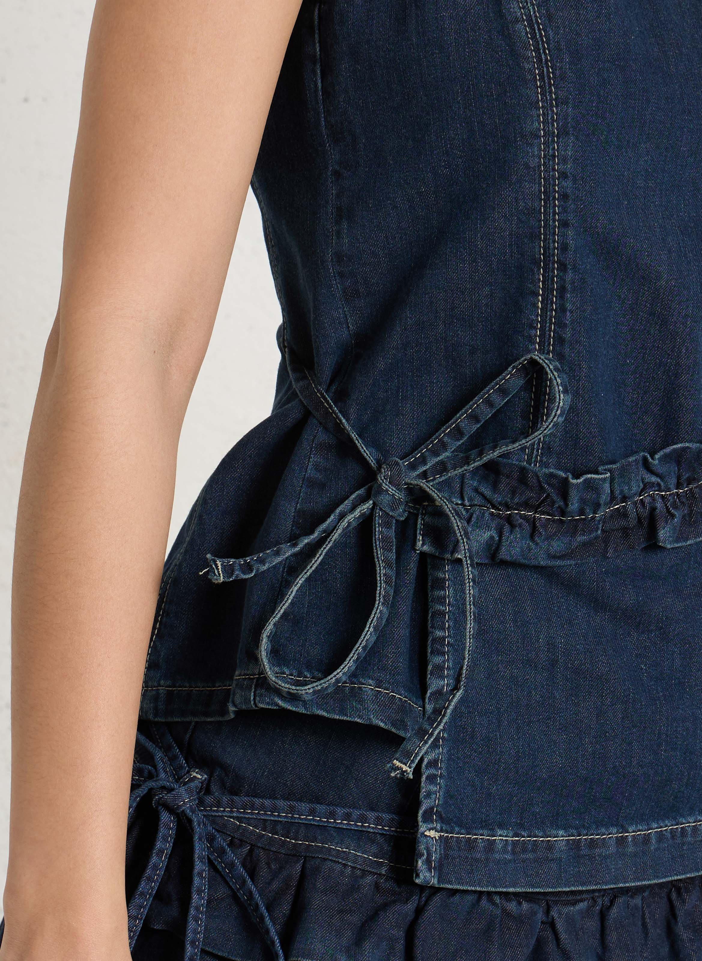 Ärmellose Jeansbluse mit Knopfleiste DAMSON MADDER Blau