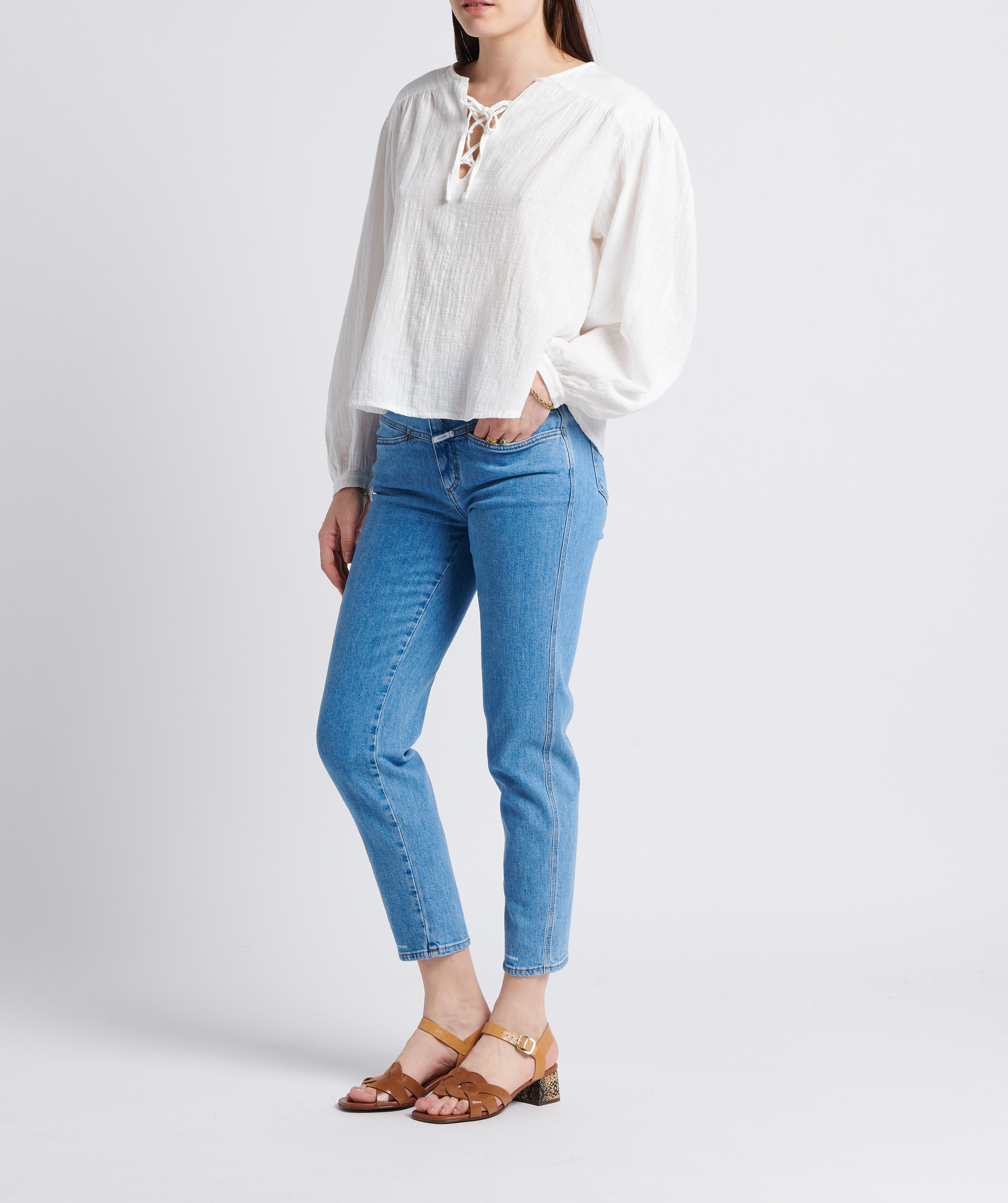 Loose-fit cotton blouse THE NEW SOCIETY White