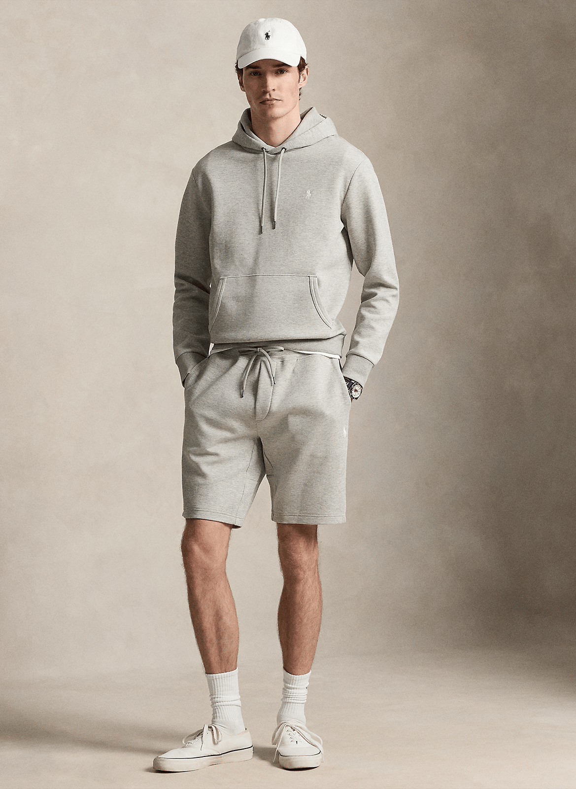 Straight cotton-blend shorts | Grey POLO RALPH LAUREN Men
