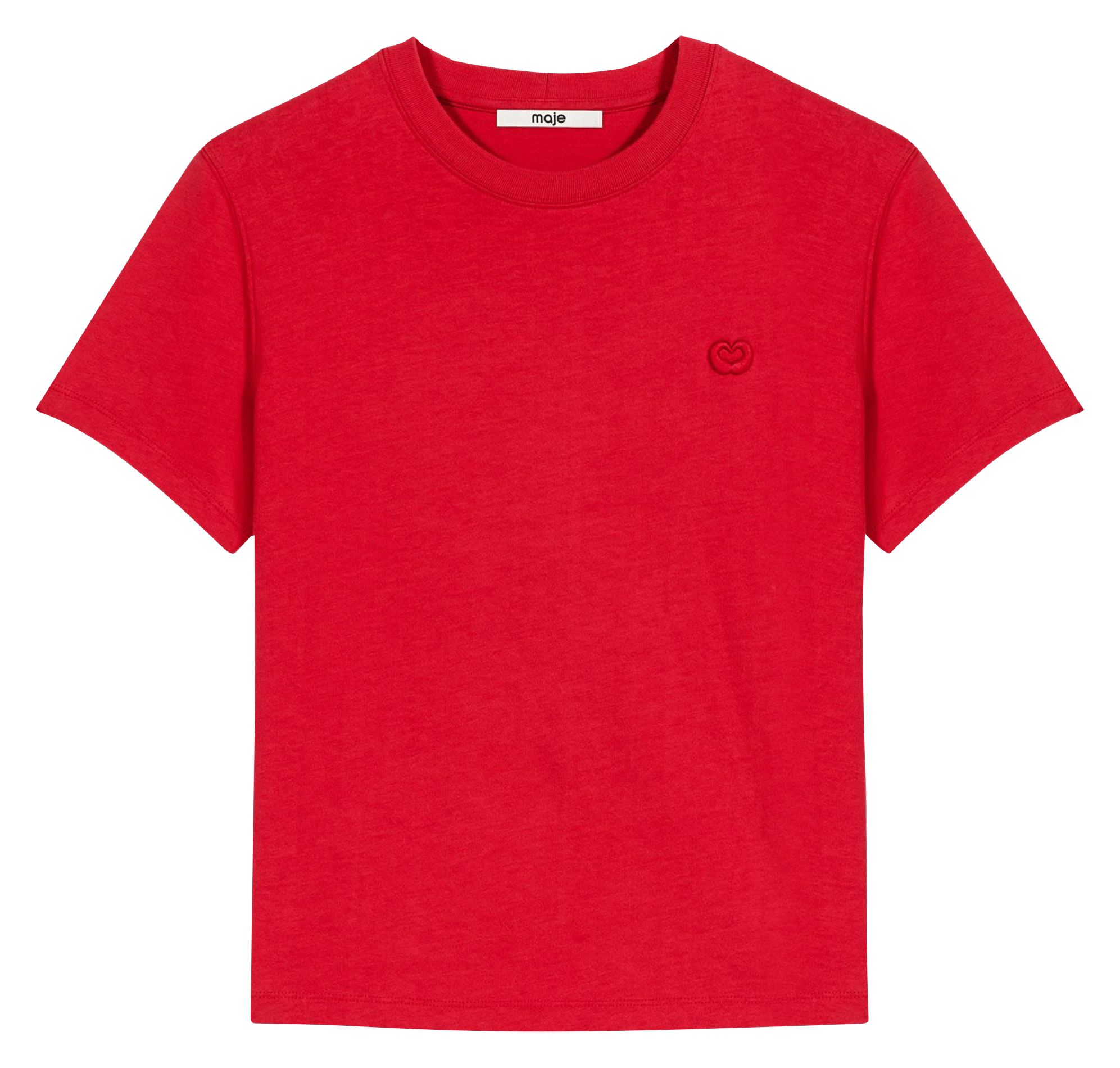 Tee-shirt manches courtes uni MAJE Rouge