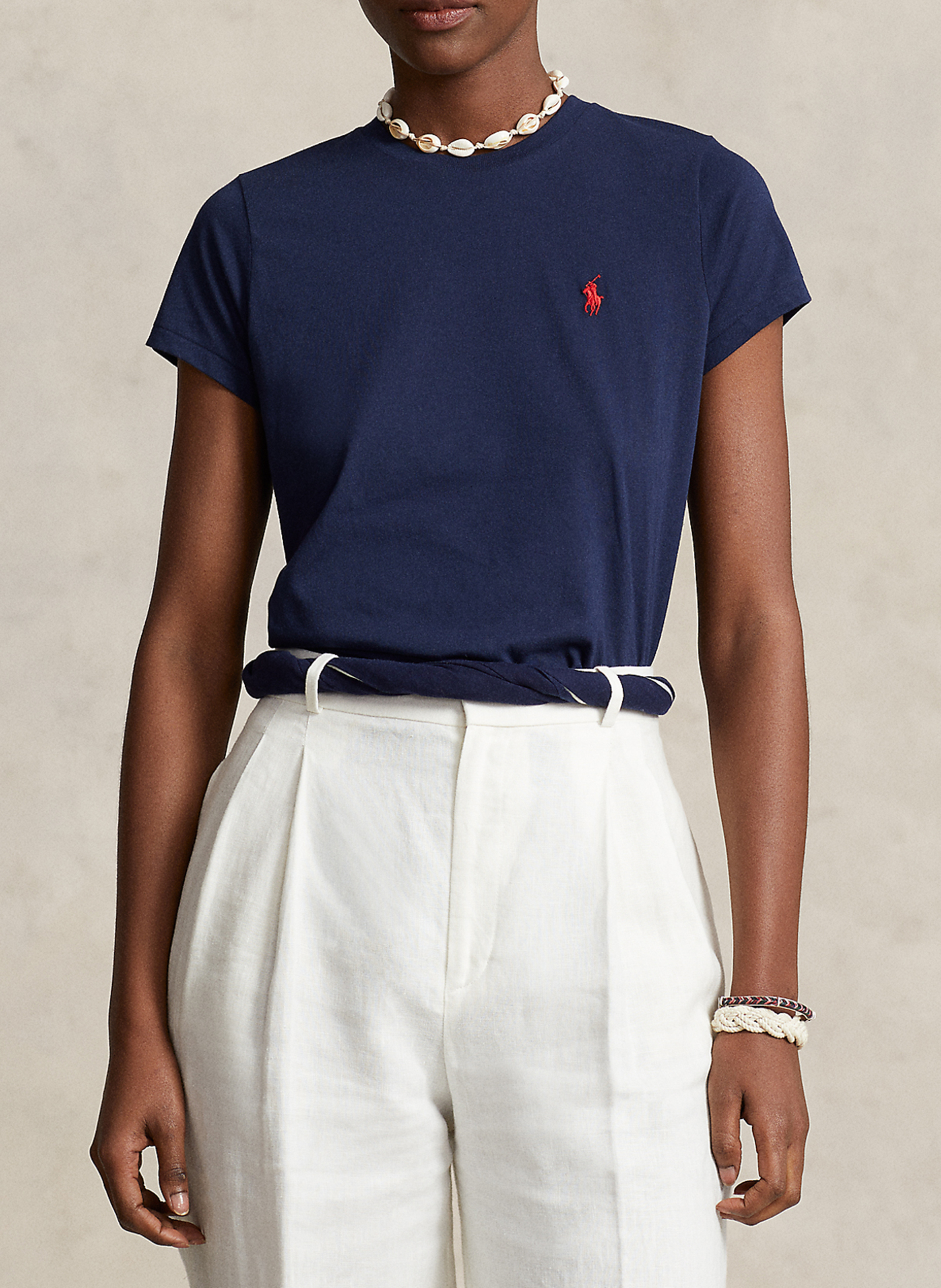 Rundhals-T-Shirt aus Baumwolle POLO RALPH LAUREN Blau
