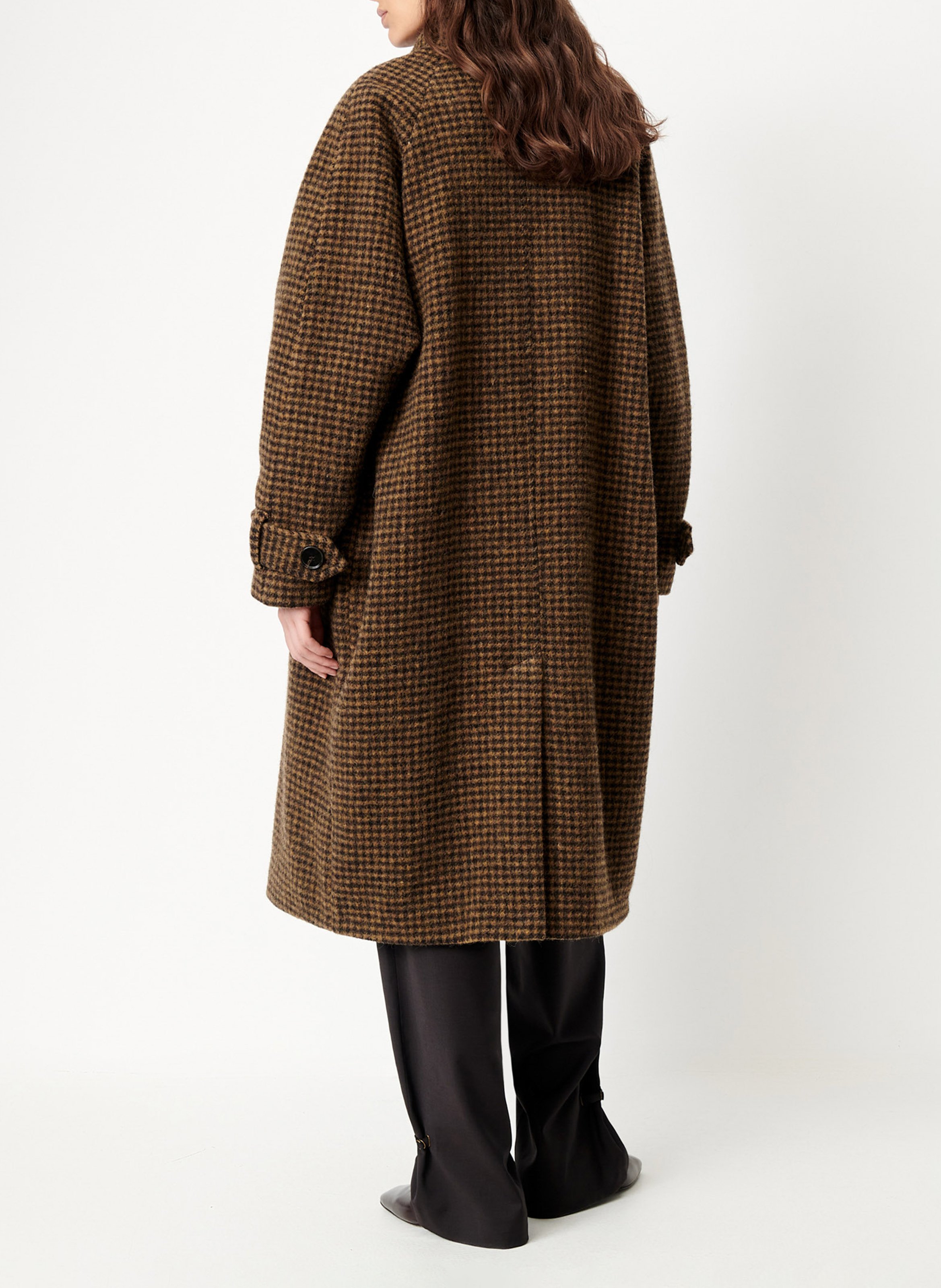 Manteau col montant en laine mélangée SESSUN Marron