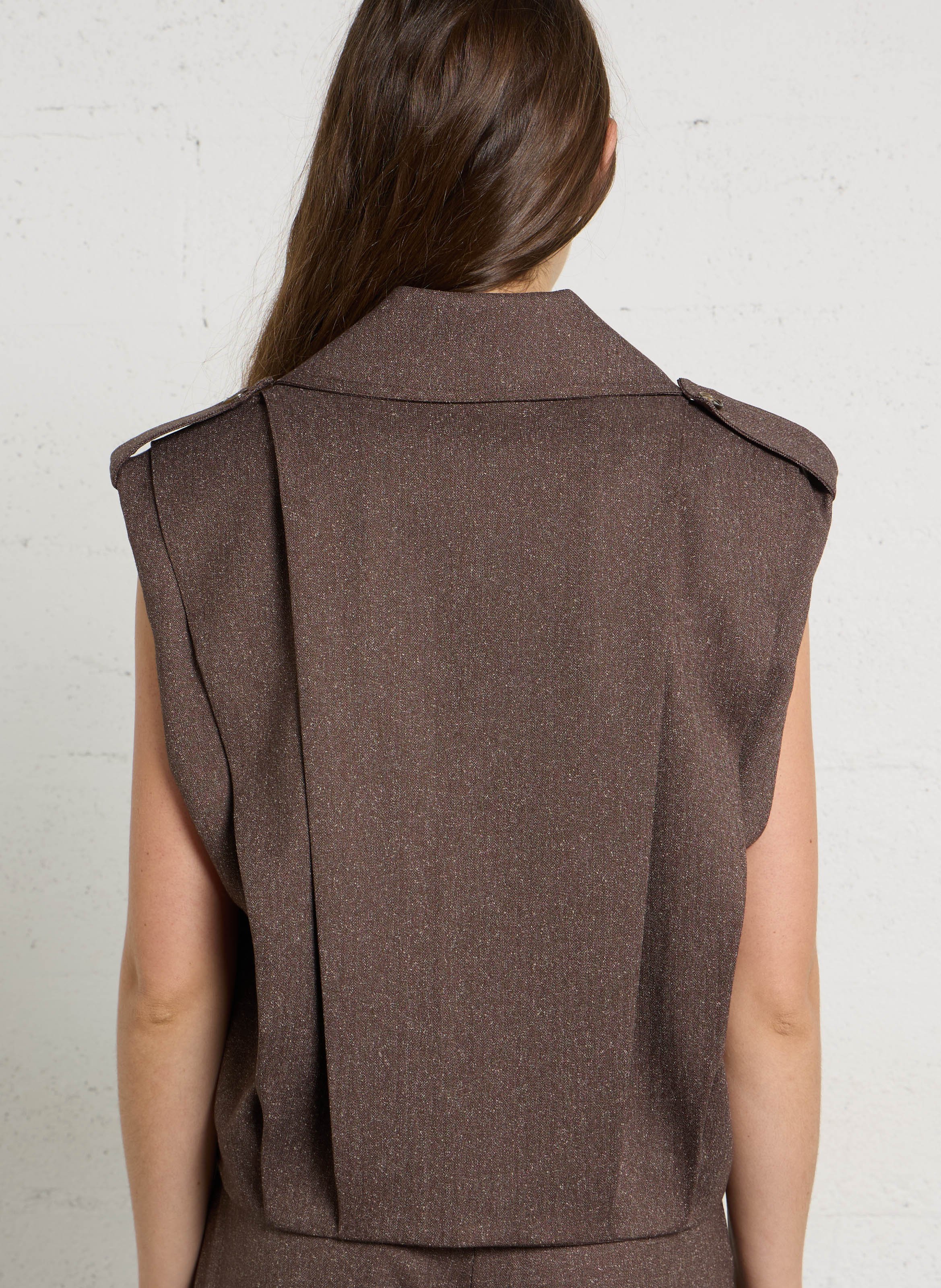 Straight-cut jacket with classic collar IMPERIAL Brown