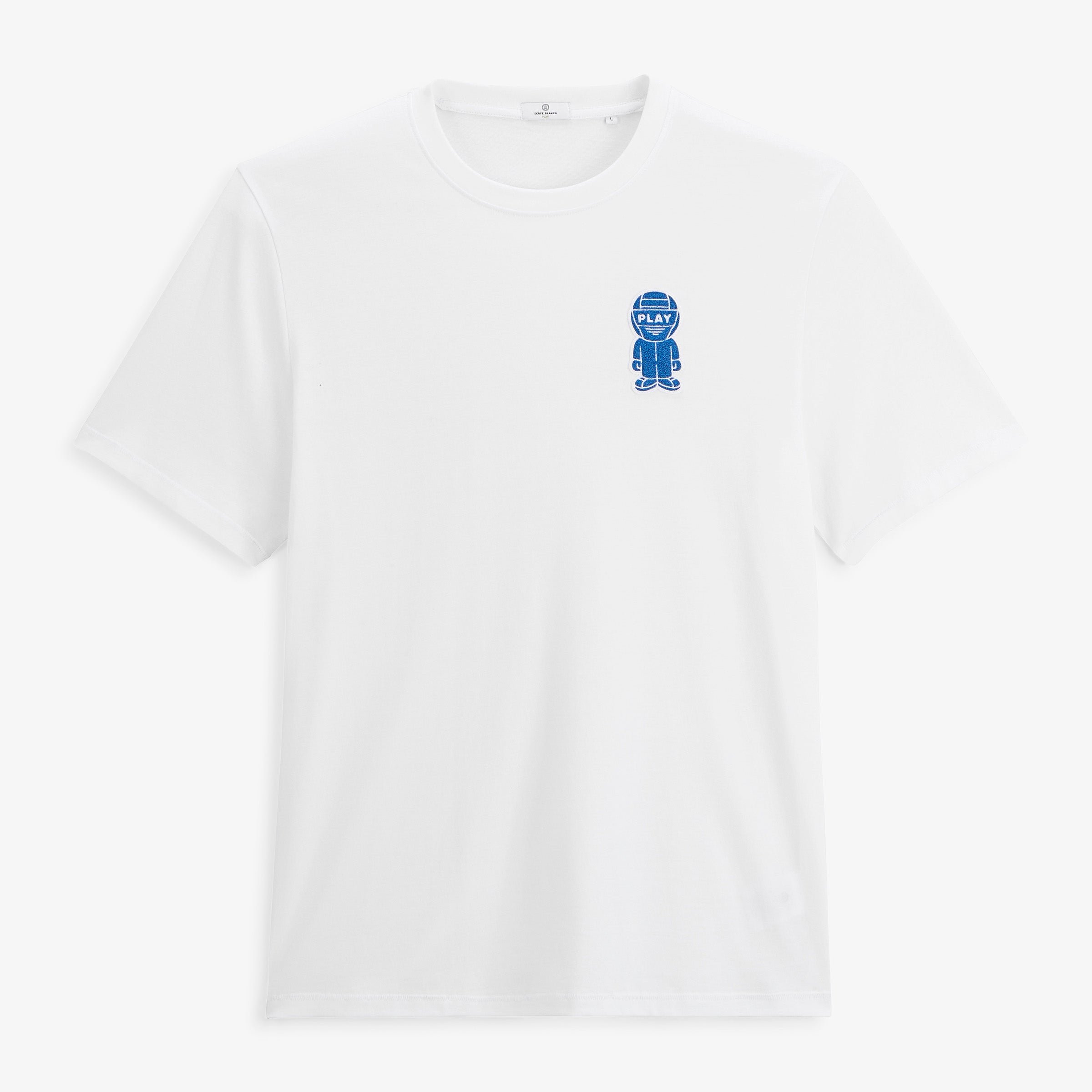 Short-sleeved t-shirt with bouclé badge SERGE BLANCO White