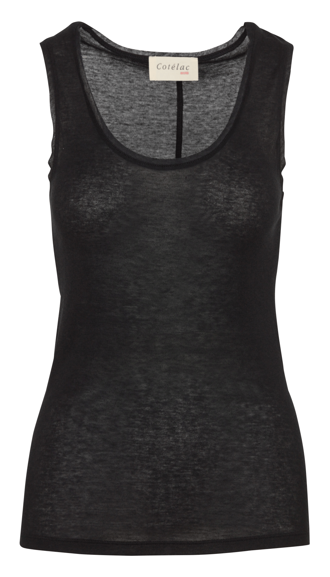 Doorschijnende rechte tanktop COTELAC ACOTE Zwart
