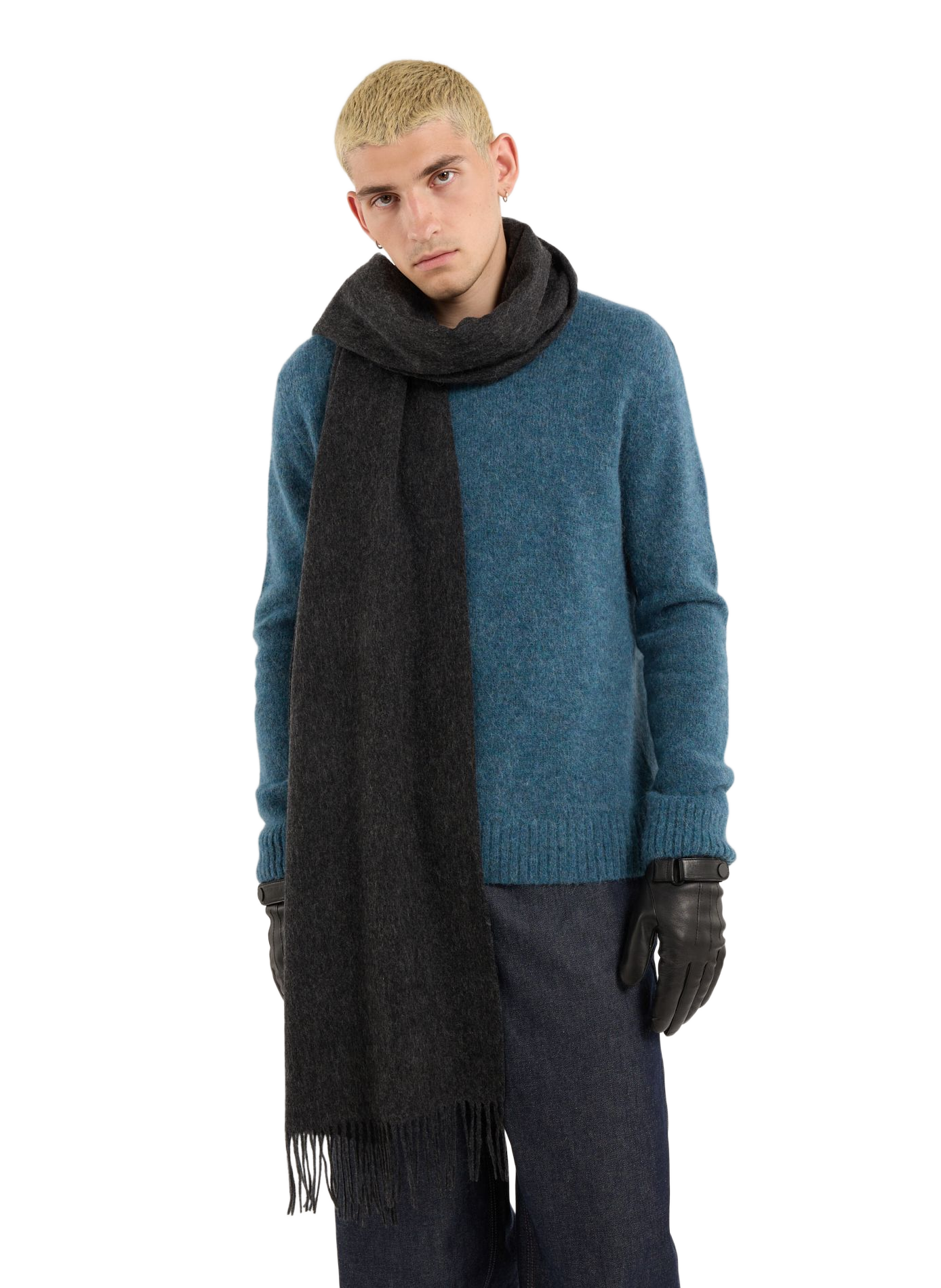 Scarf with fringed wool edges SAISON 1865 Grey