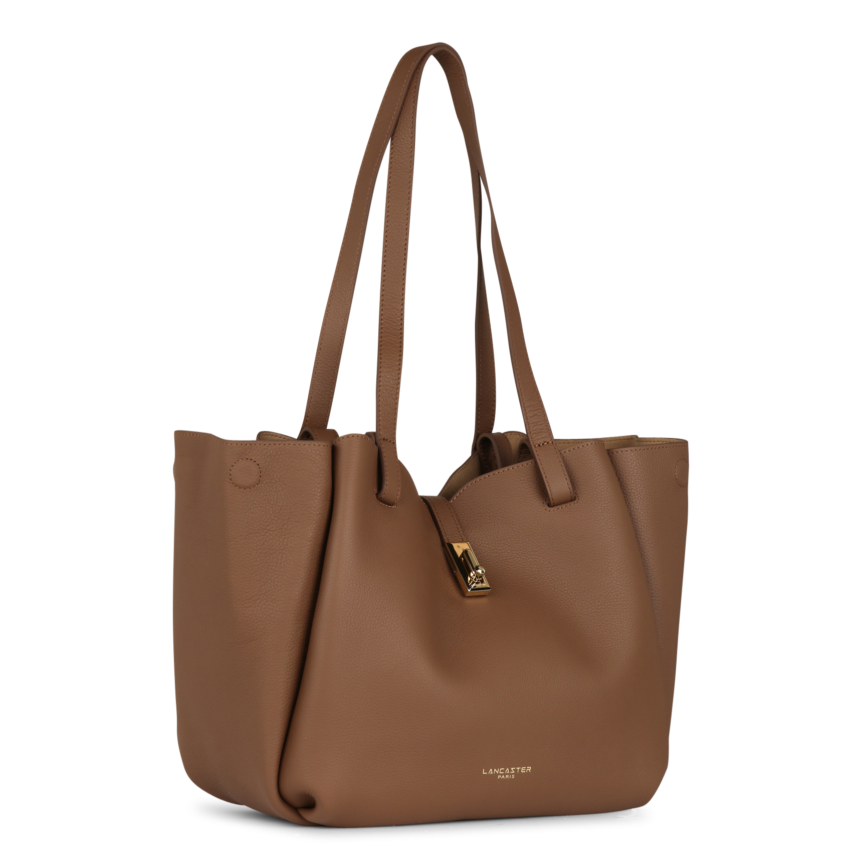 Grained leather tote bag | Brown LANCASTER PARIS Women