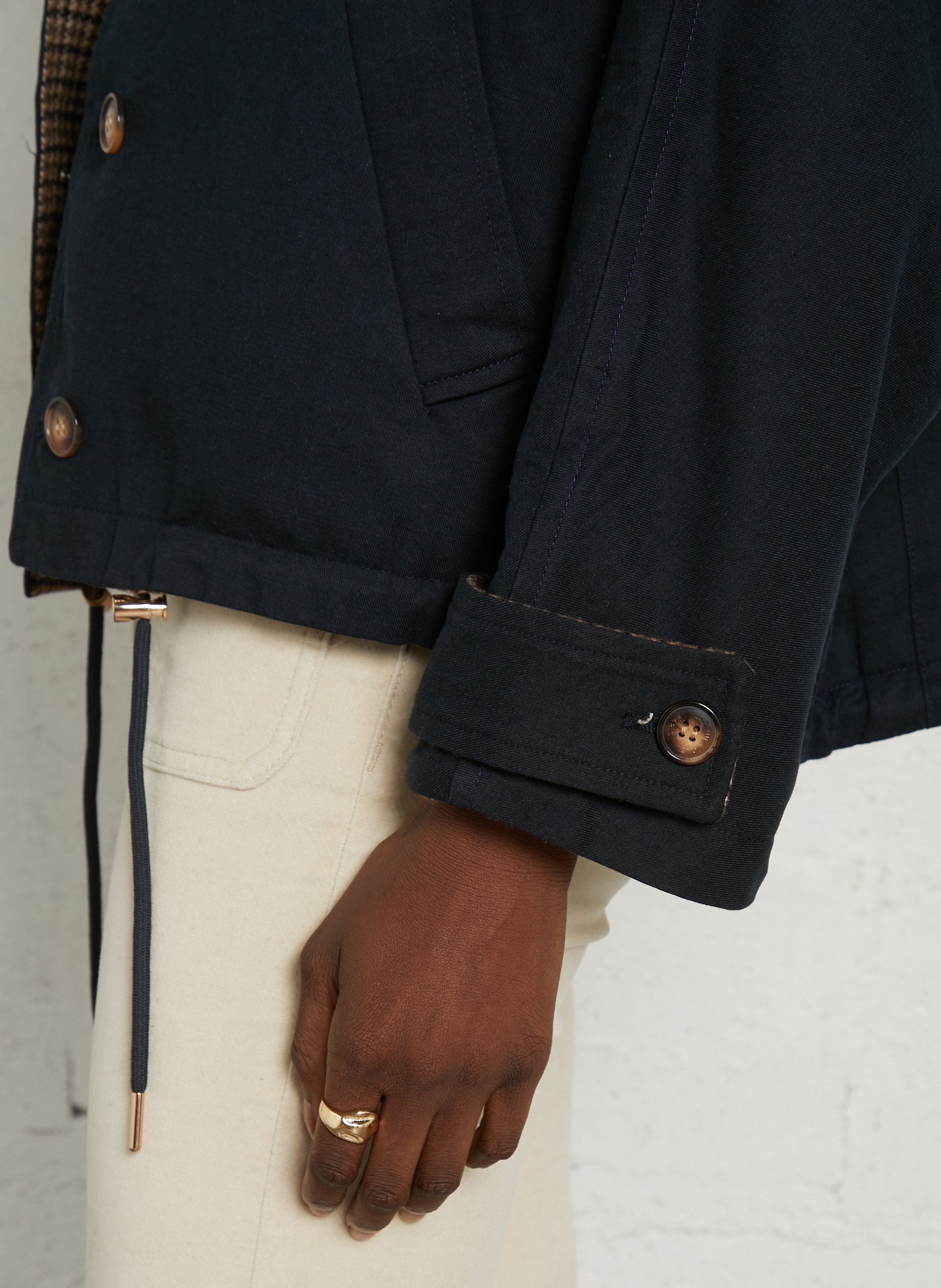 Parka col chemise en coton mélangé LA PETITE ETOILE Bleu