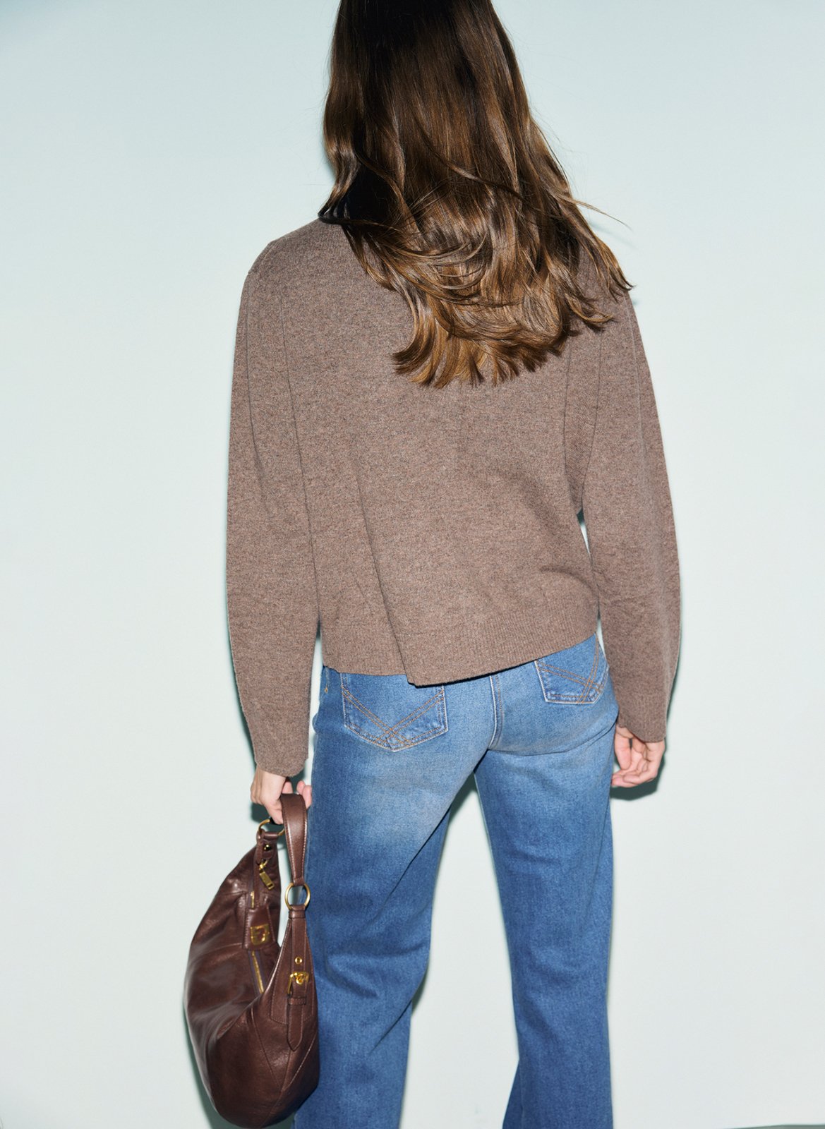 Gilet droit col classique en laine GERARD DAREL Marron