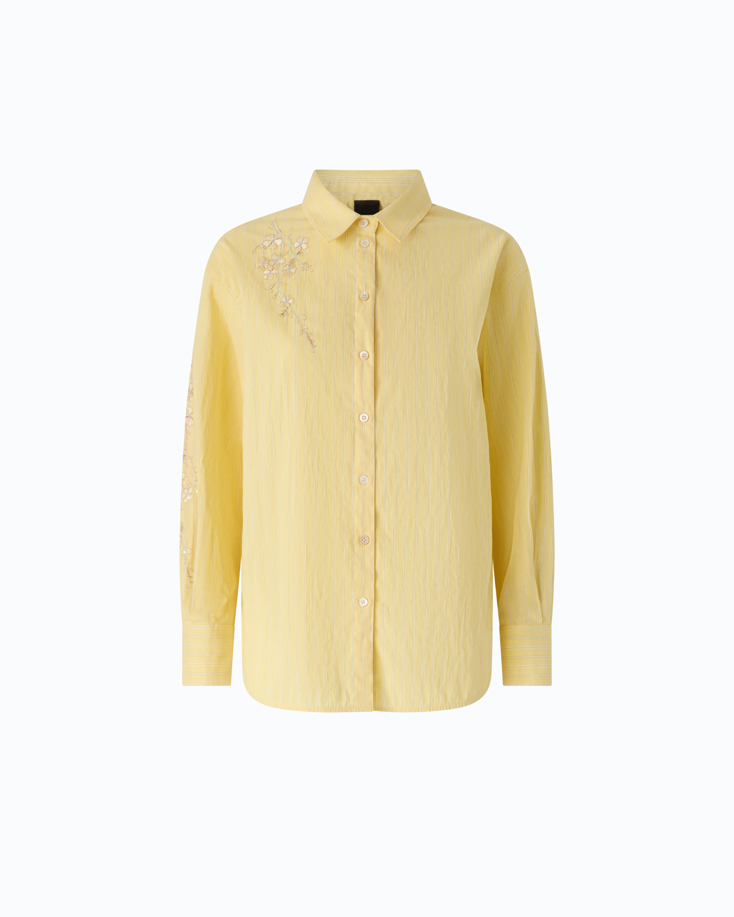 Chemise à rayures avec broderies florales PINKO Multicolore