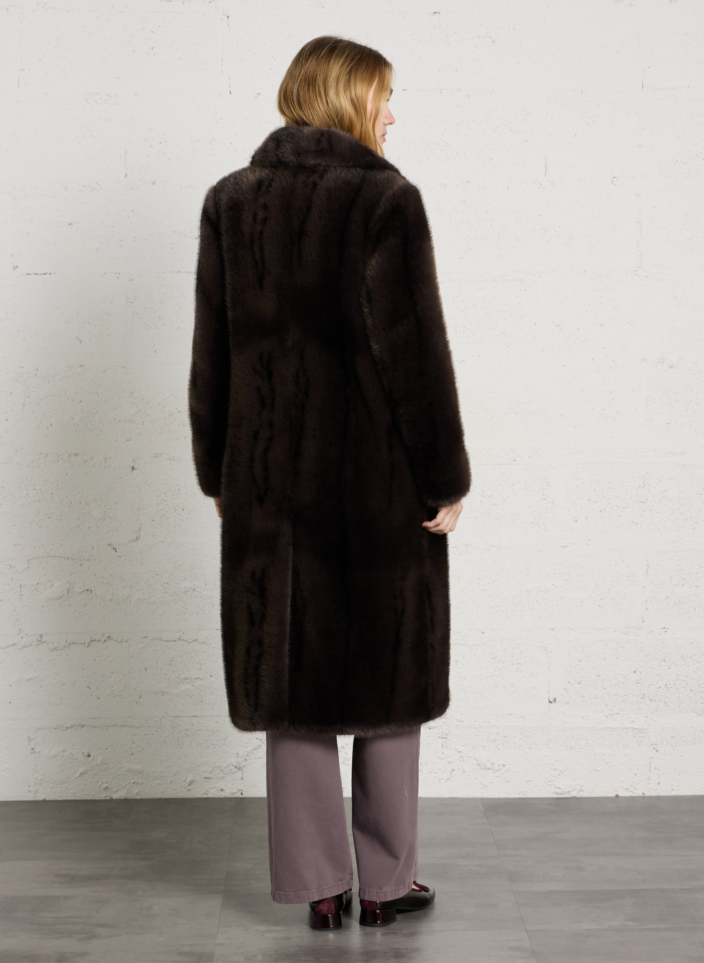 Long faux fur coat MAISON 123 Grey