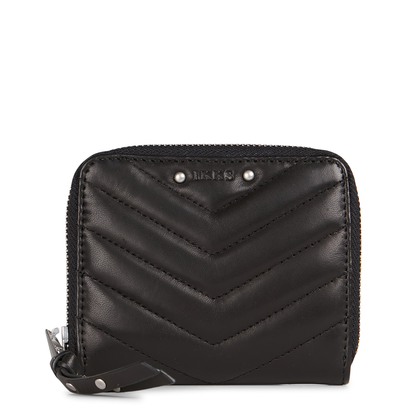 Quilted leather wallet IKKS Black