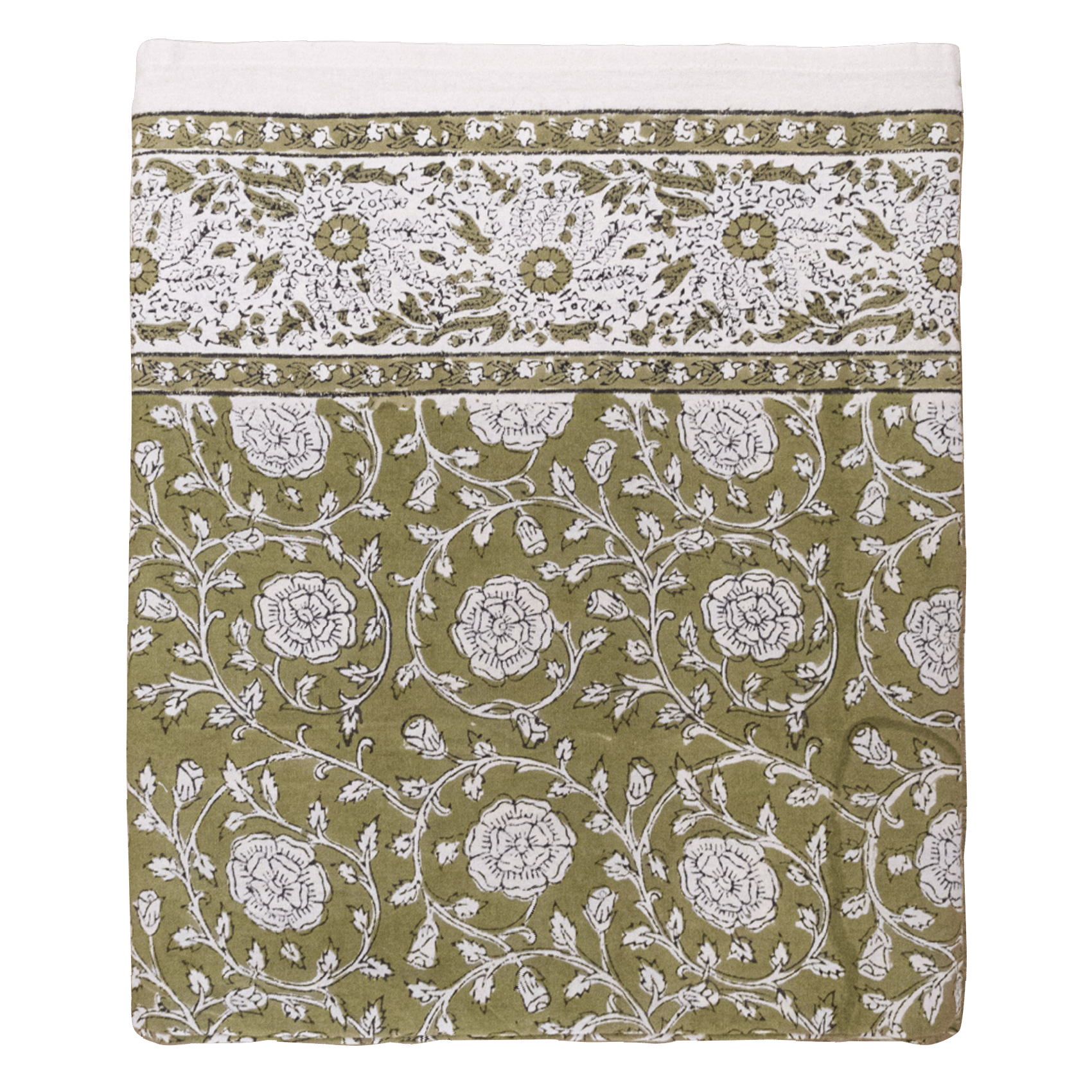 Nappe imprimé fleuri en coton VertJAMINI