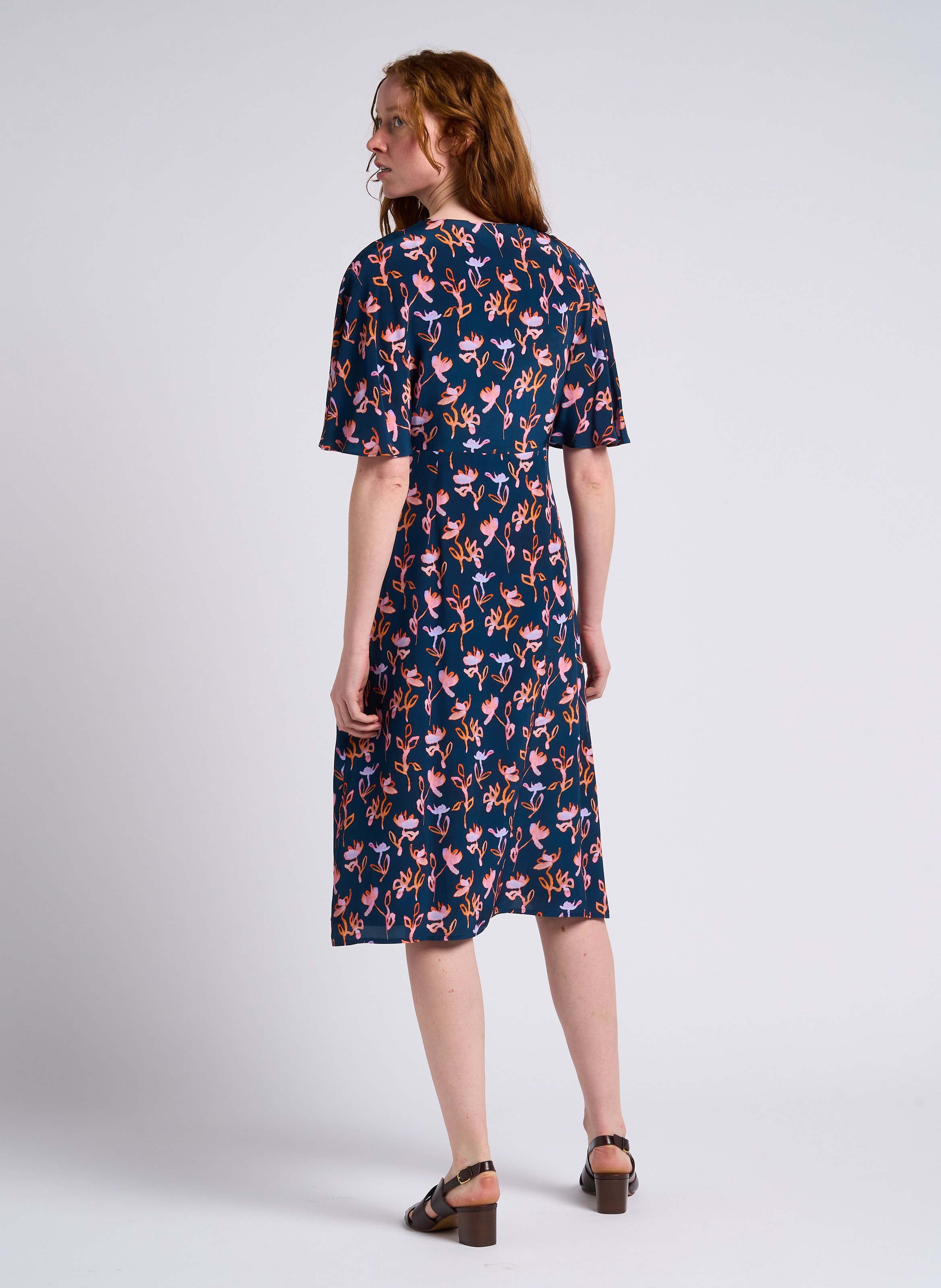 Floral print V-neck midi dress PAUL SMITH Blue