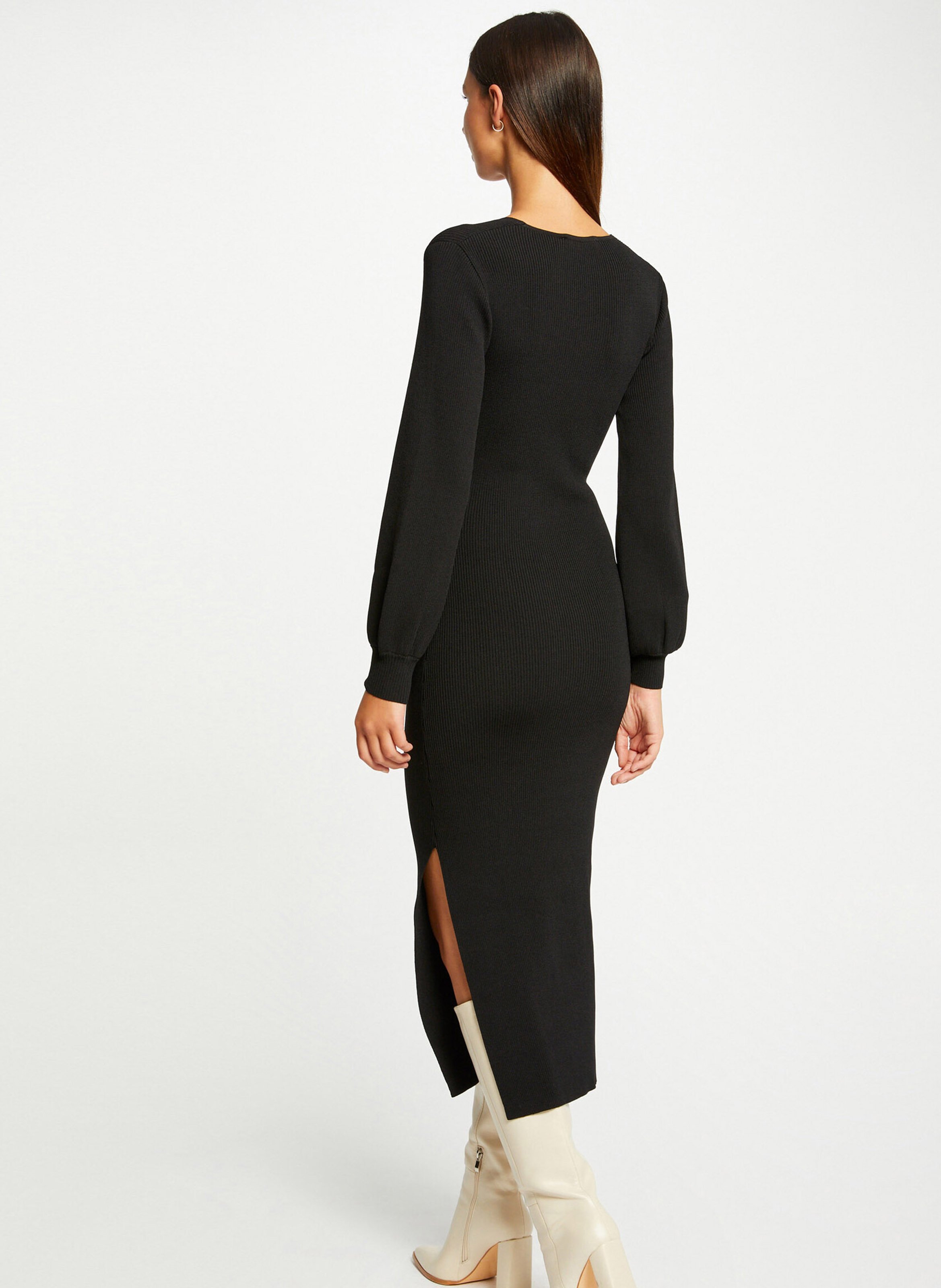 Beate - Langes Strickkleid MORGAN Schwarz