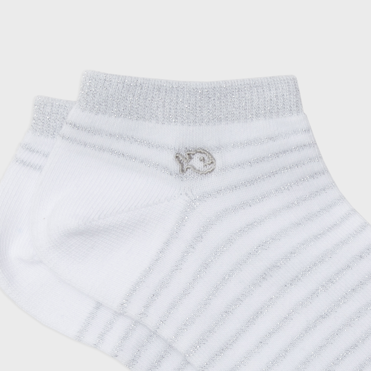 Striped combed cotton ankle socks BILLYBELT White