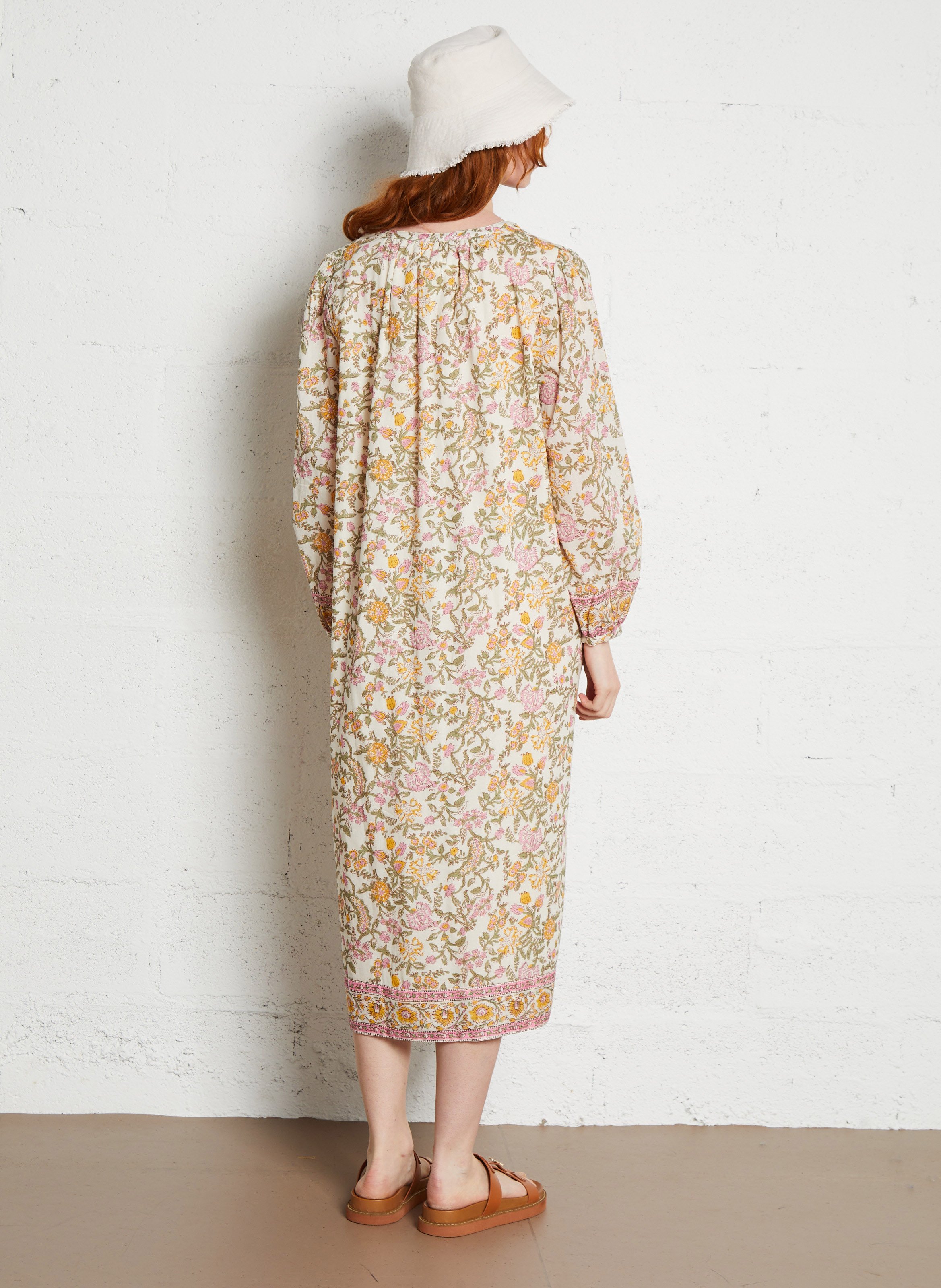 Robe midi col V imprimée LOUISE MISHA Multicolore