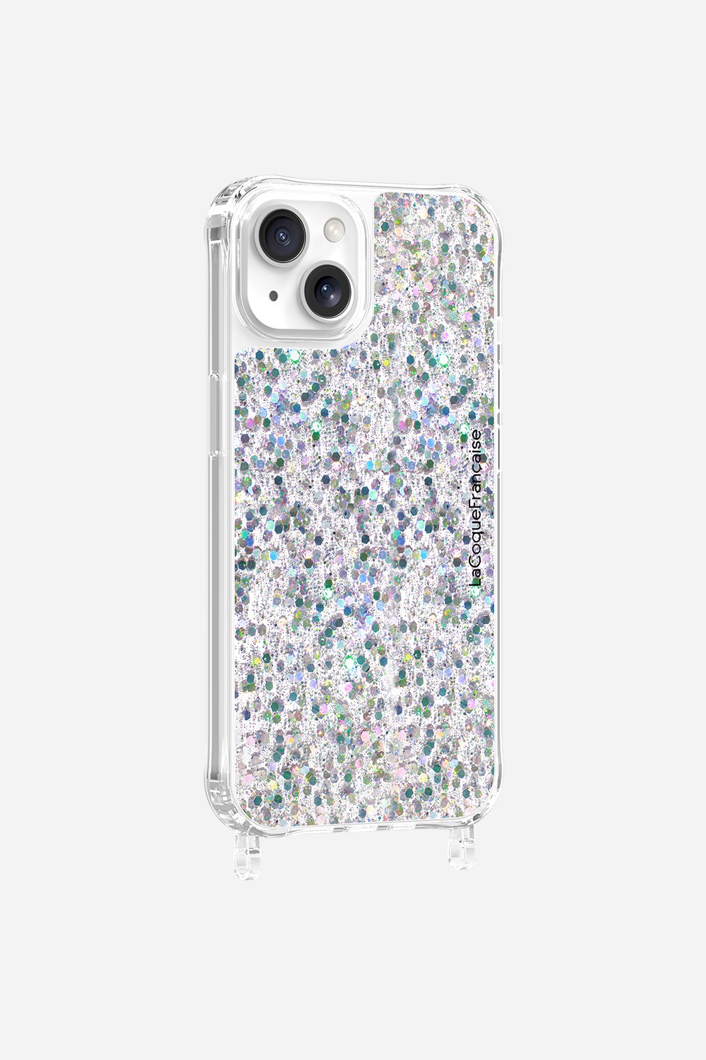Glitter phone case with rings for iPhone 13 LA COQUE FRANCAISE Silver