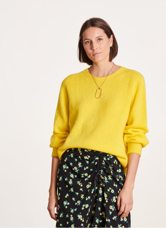 Pull droit en maille Jaune La fee maraboutee Femme Place des