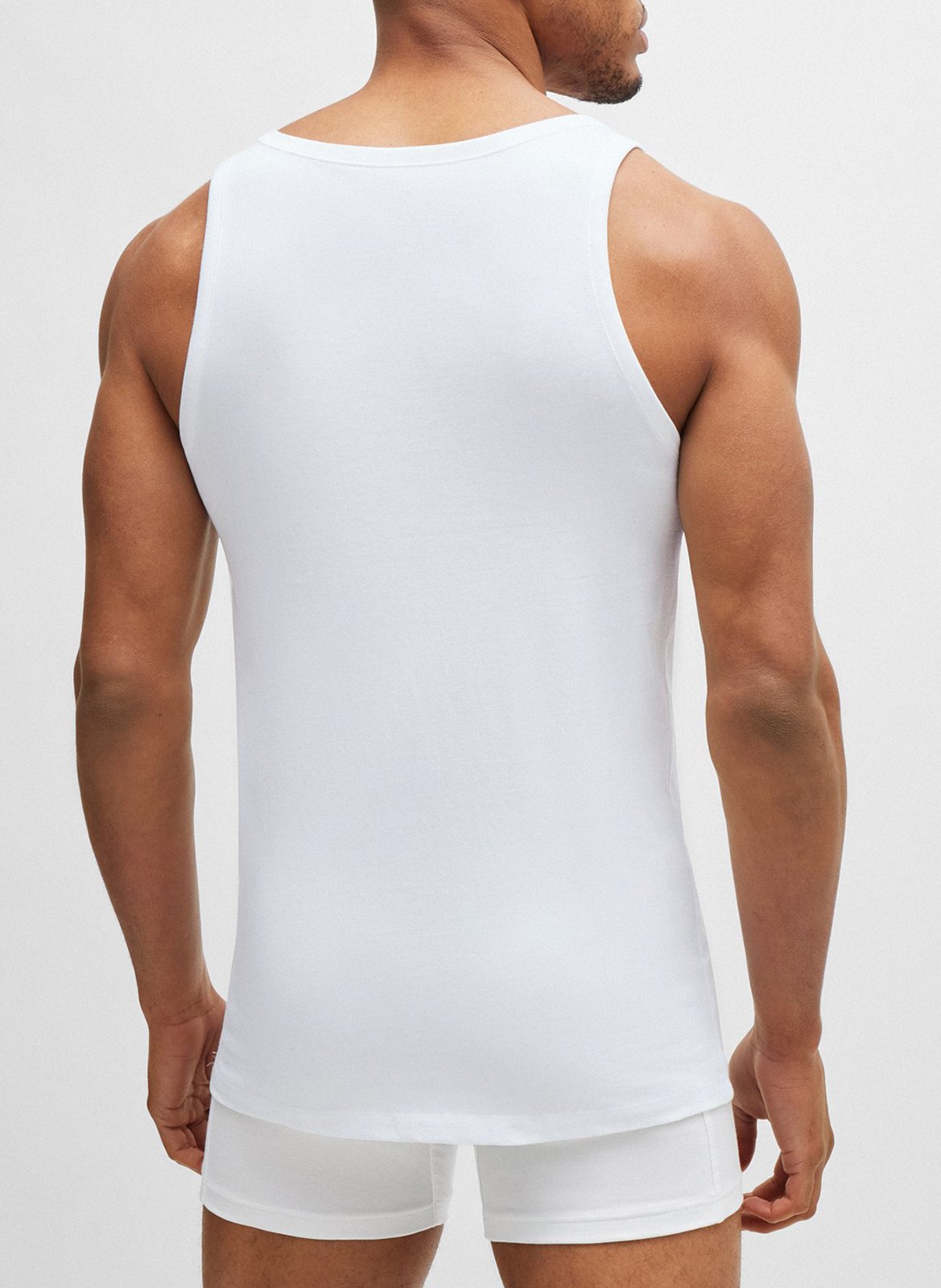 Basic cotton sleeveless top BOSS White