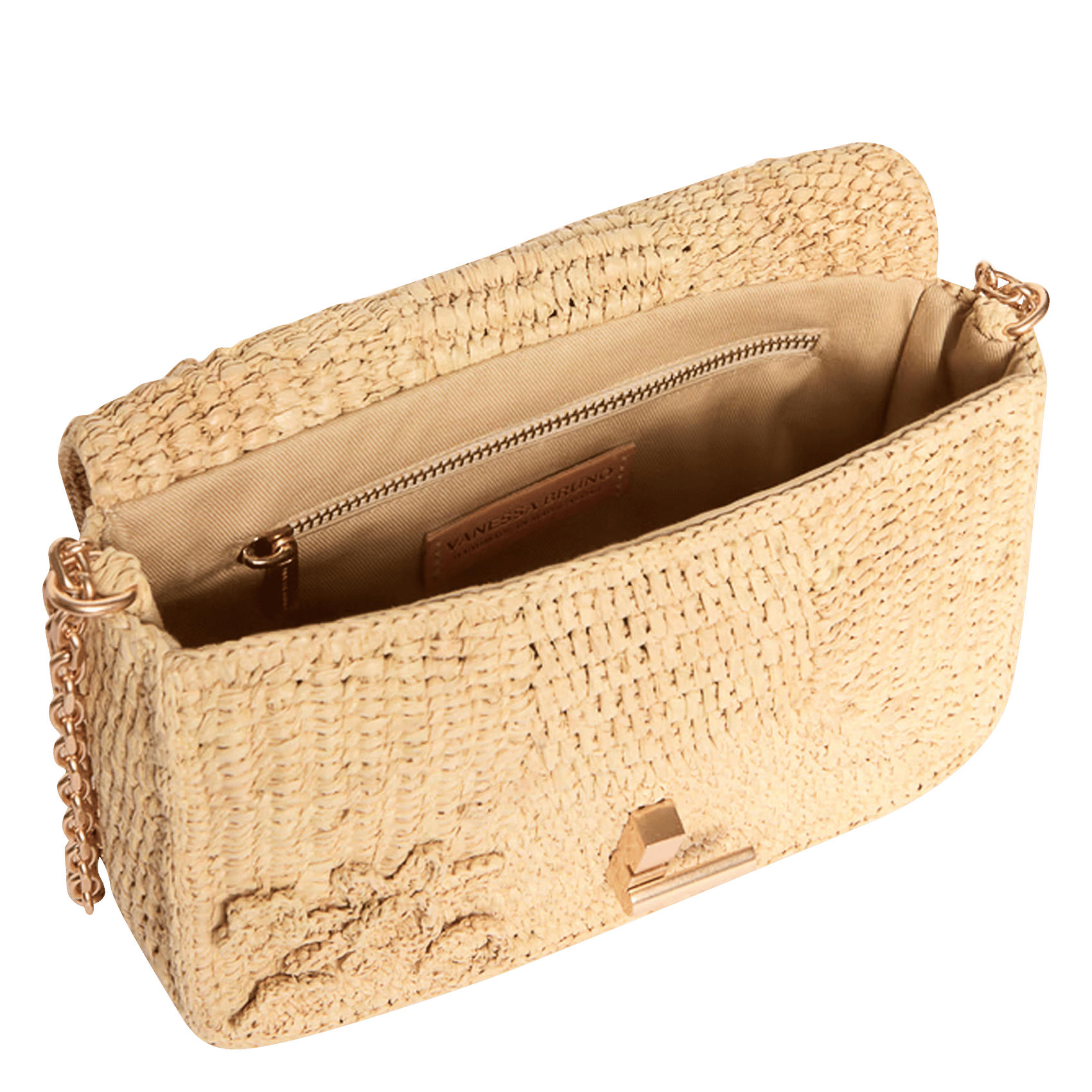 Sac bandoulière en raphia VANESSA BRUNO Beige