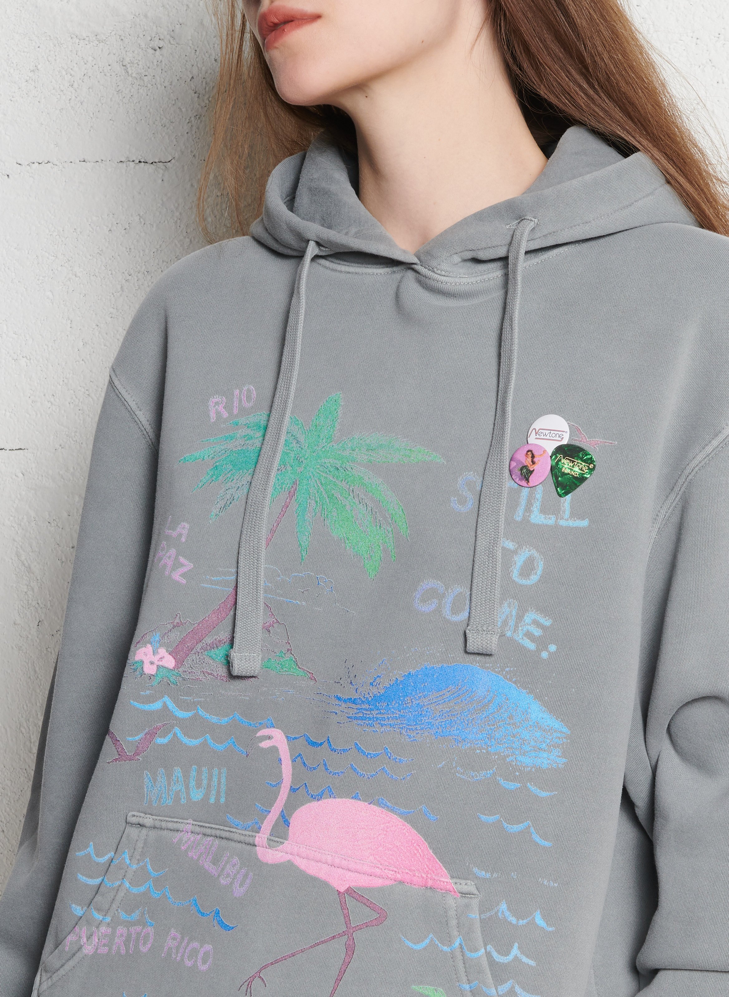 Cotton-blend hooded sweatshirt NEWTONE Grey