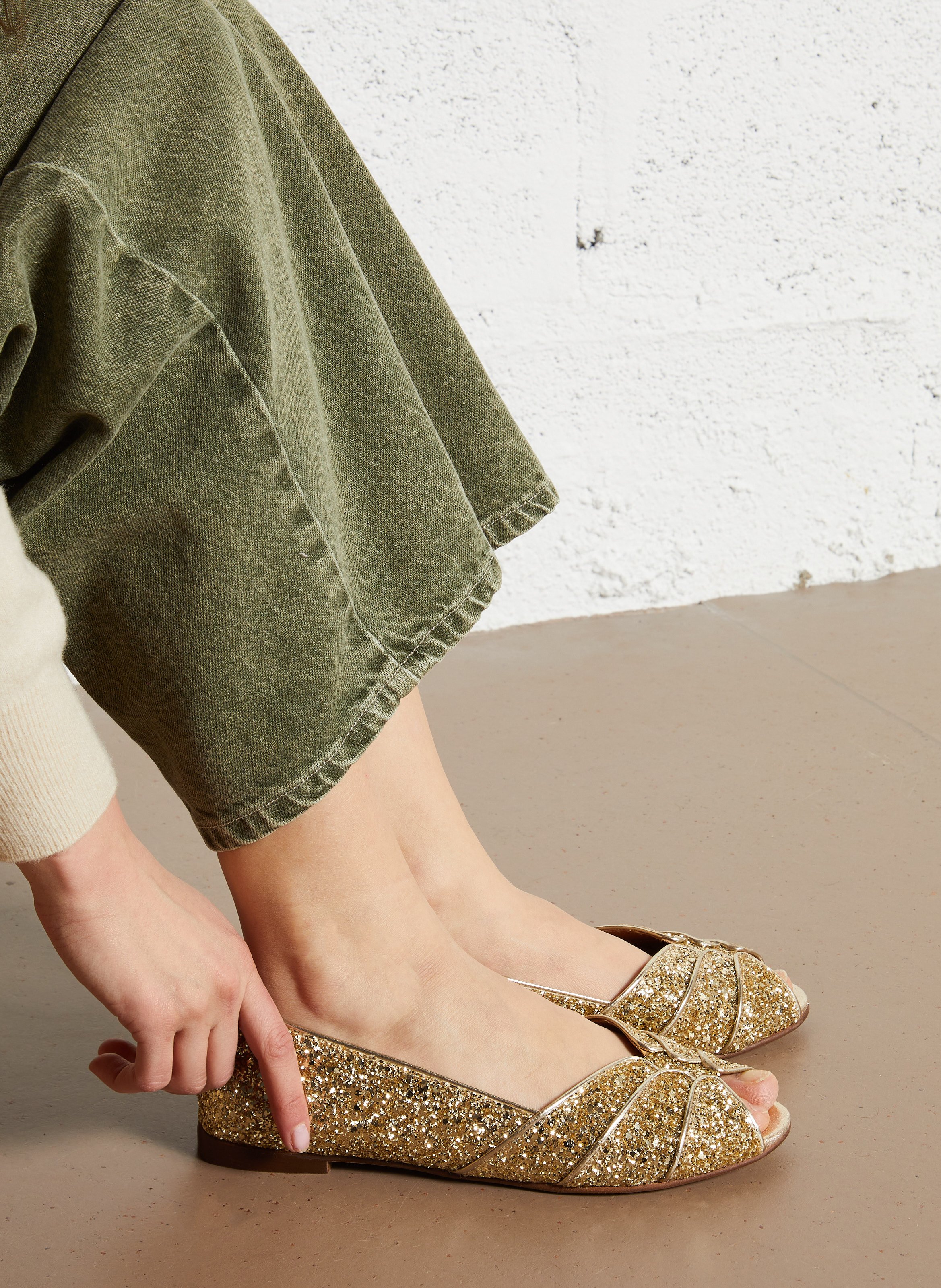Sandales pailletées MAISON TOUFET Doré