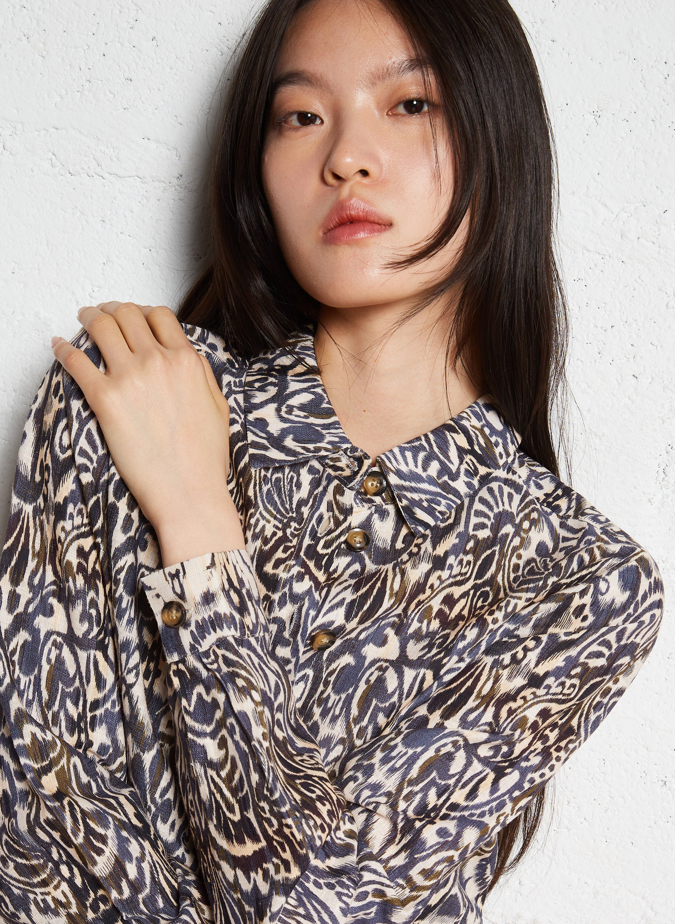 Chemise droite imprimée LA PETITE ETOILE Marron