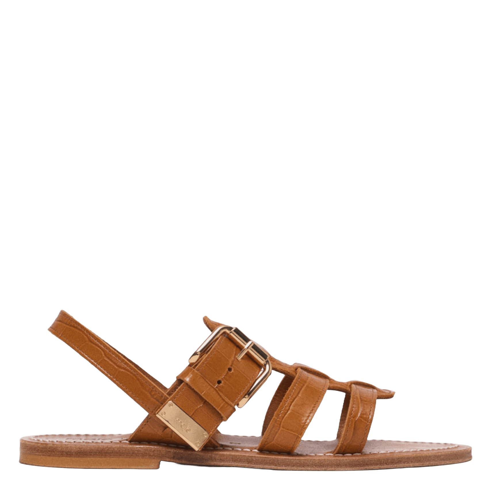 Maje x flat leather sandals Camel Maje Women MFACH00820