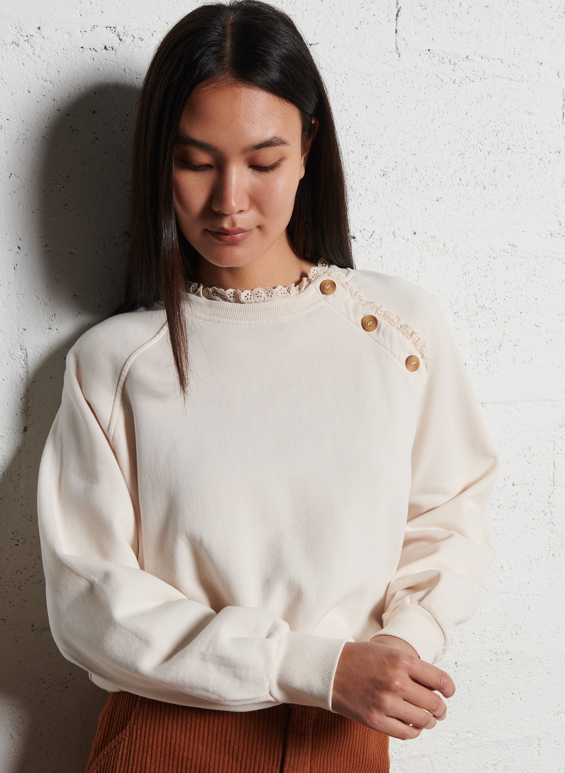 Rundhals-Sweatshirt aus Bio-Baumwolle EMILE ET IDA Beige