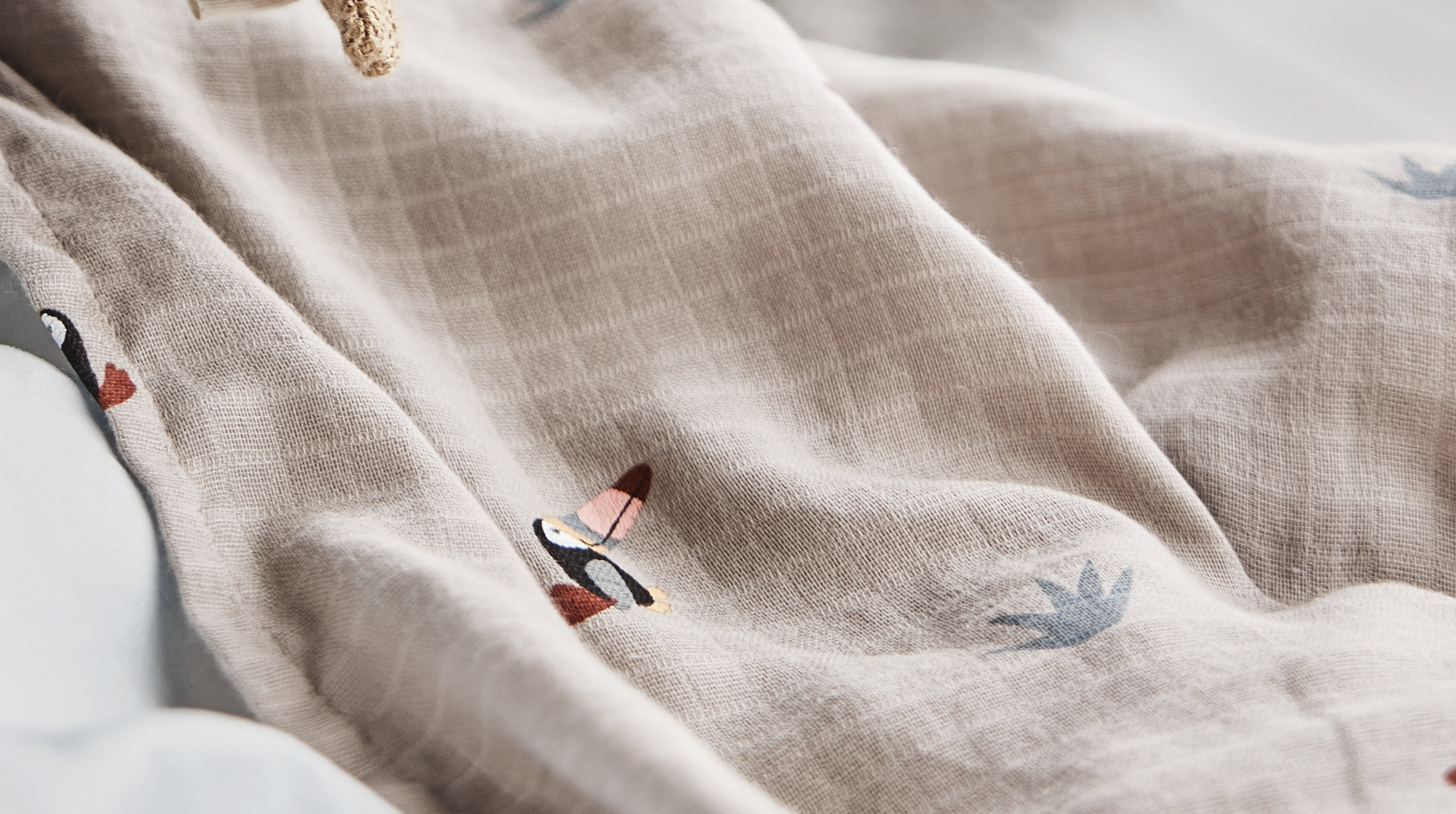 Cotton set of 2 muslin cloths OYOY LIVING DESIGN Grey