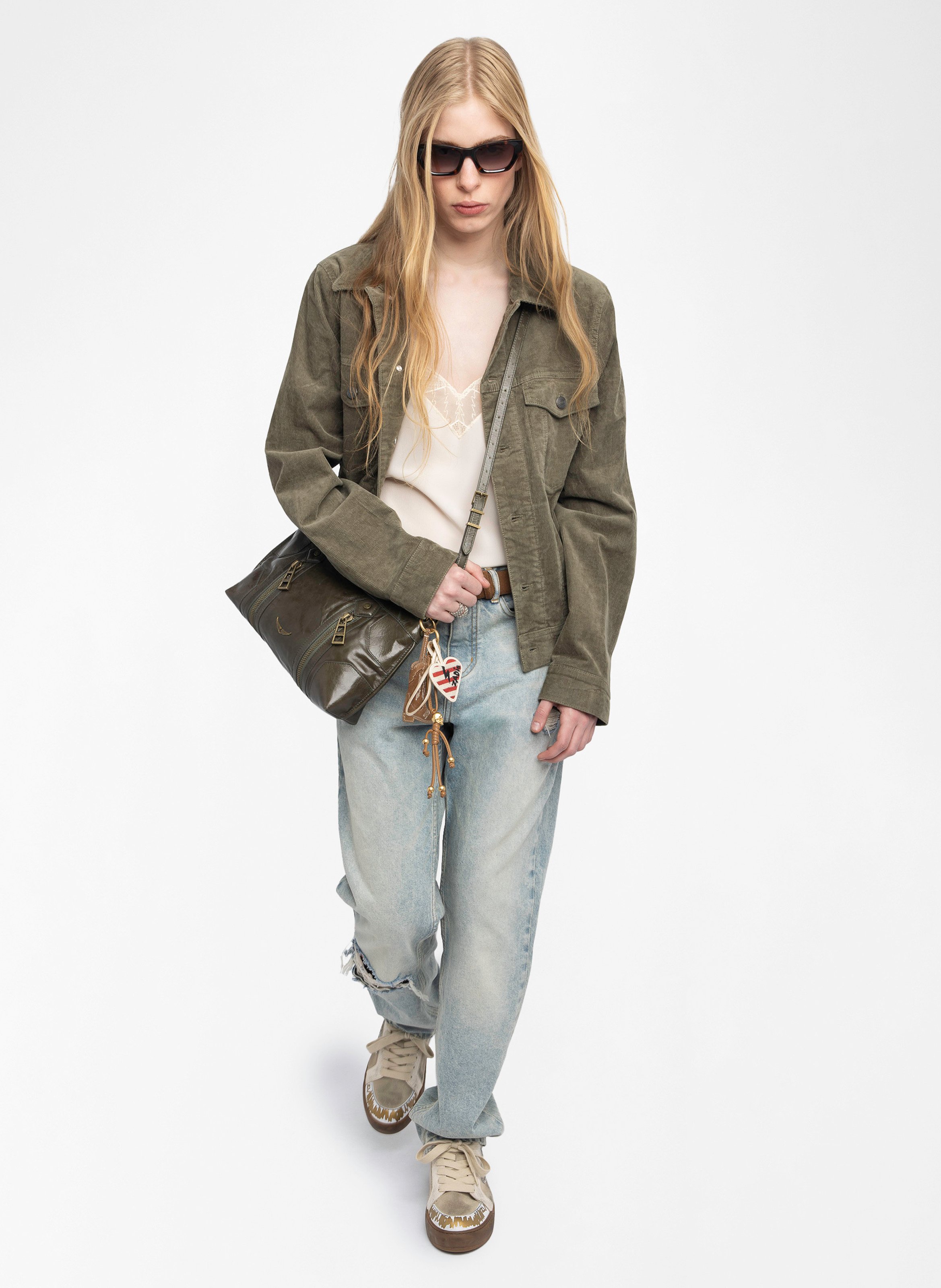 Lakleren schoudertas ZADIG&VOLTAIRE Groen