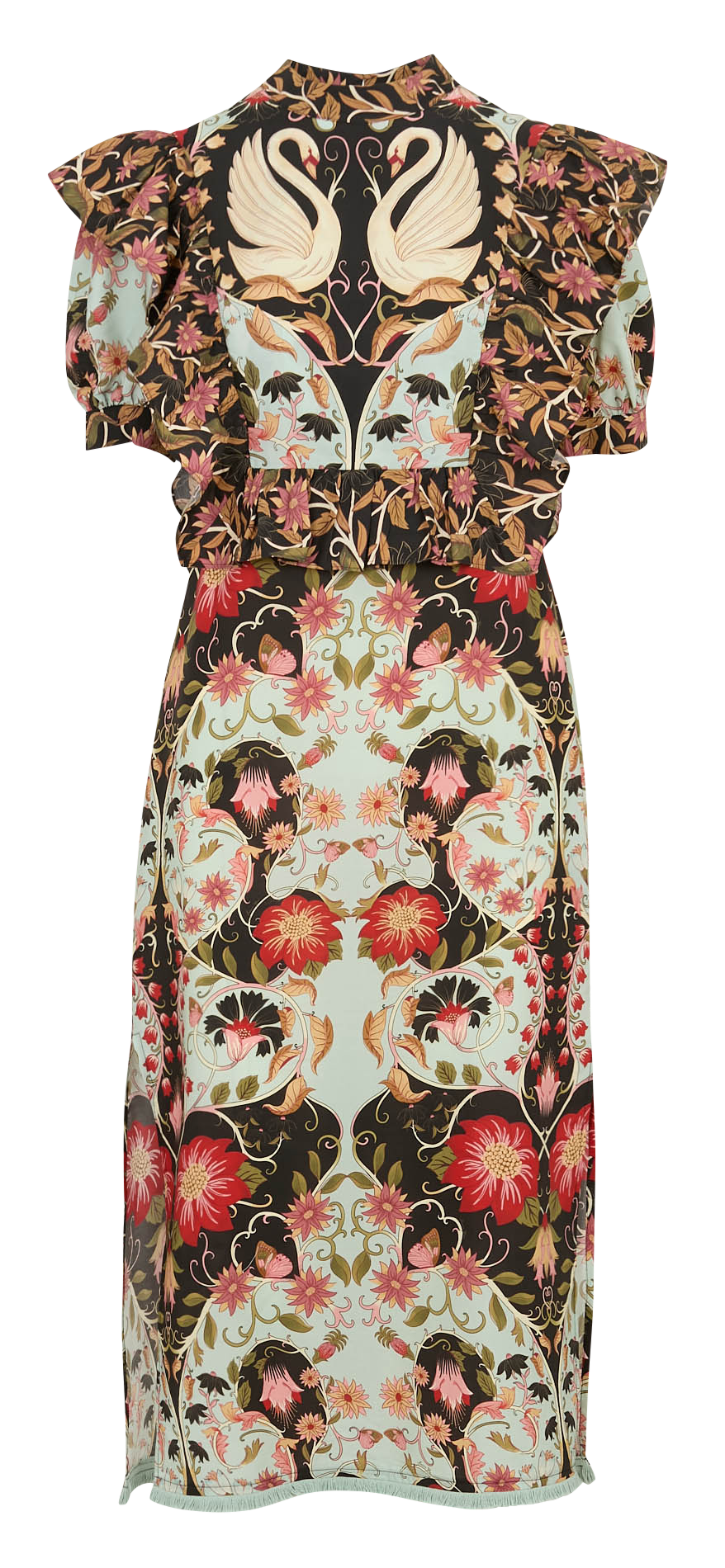 Robe midi col rond à imprimé floral FARM RIO Bleu