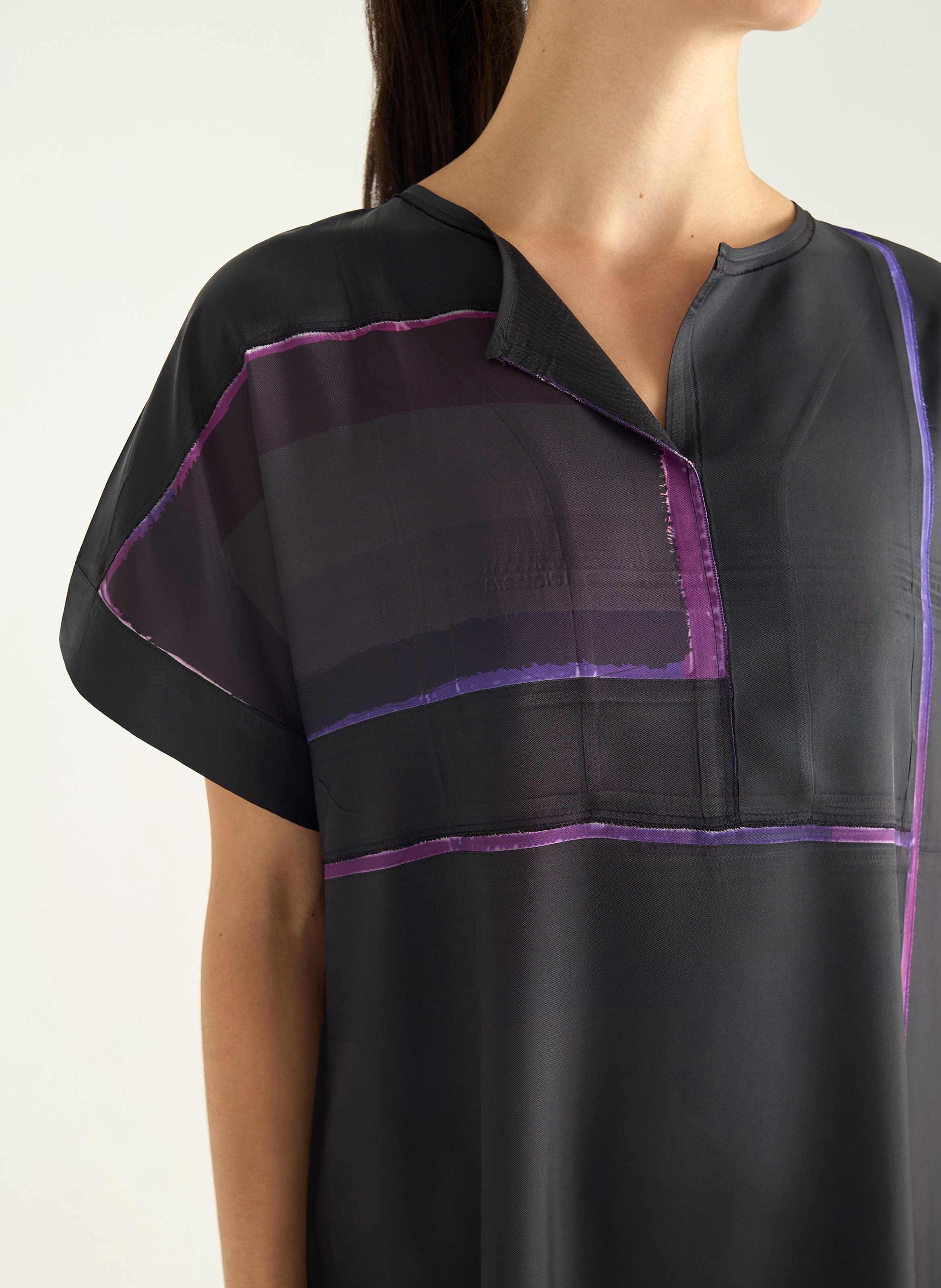 Robe midi droite à motifs carreaux COTELAC Noir